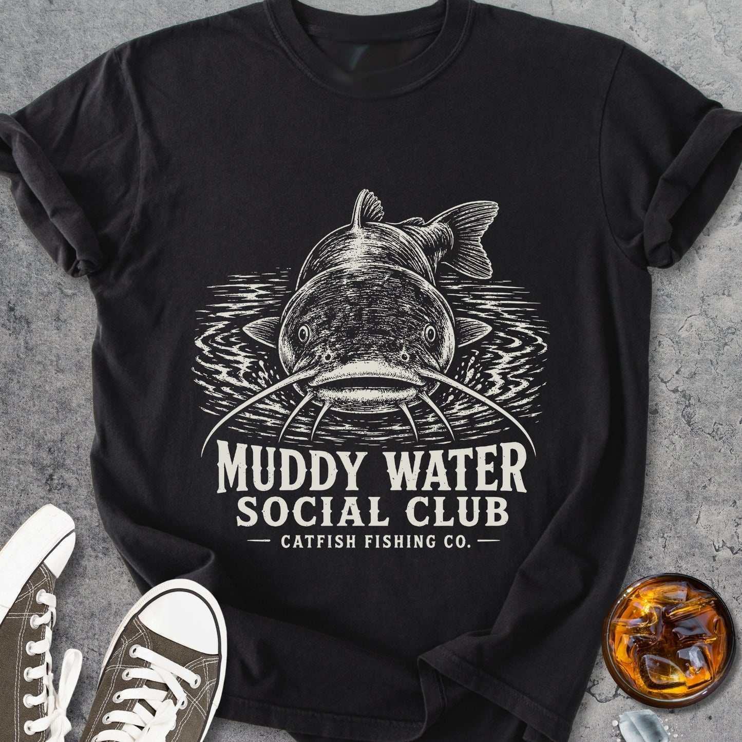 Muddy Water Social Club Catfish - Vintage Heavyweight Tee