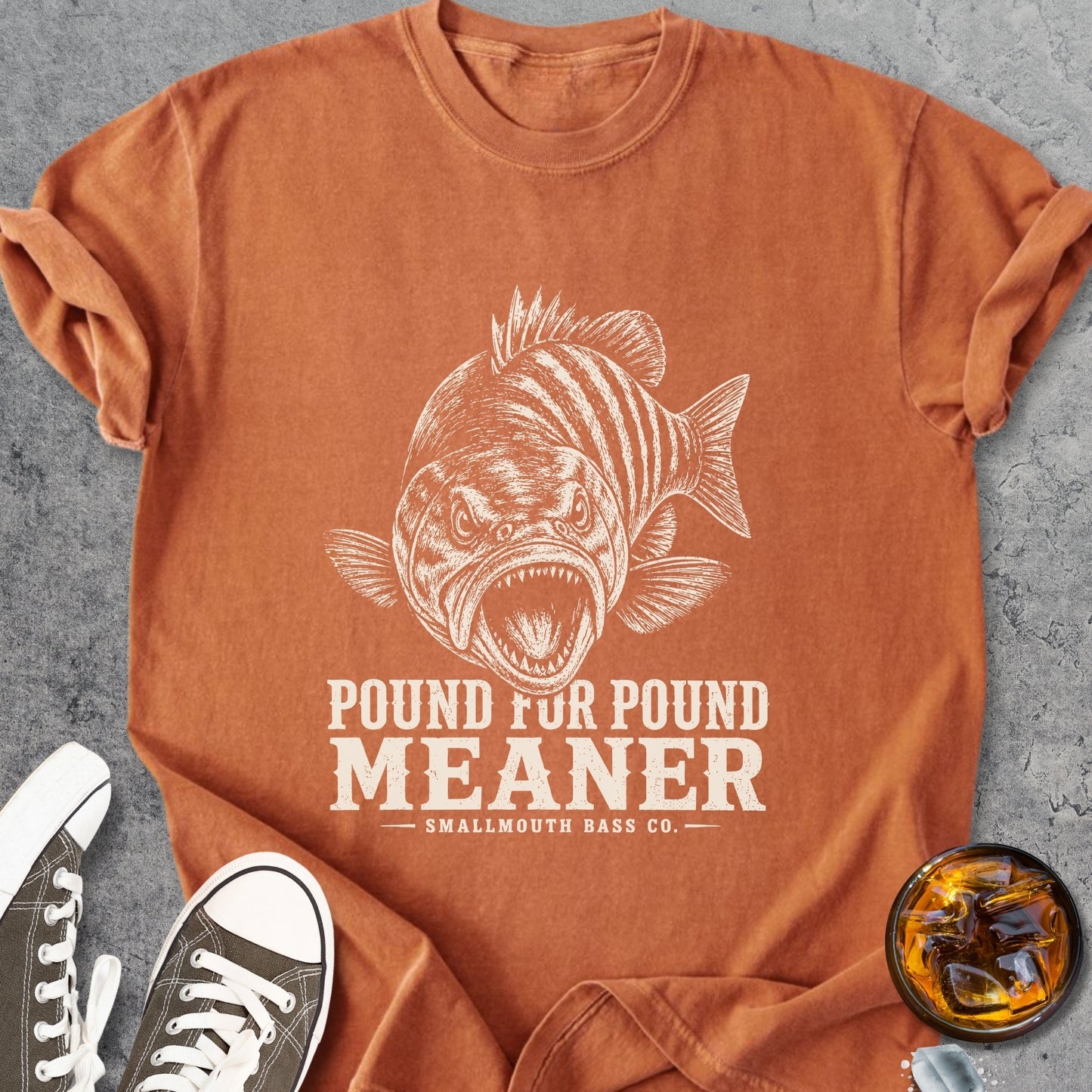 Pound For Pound Meaner Smallmouth Bass - Vintage Heavyweight Tee