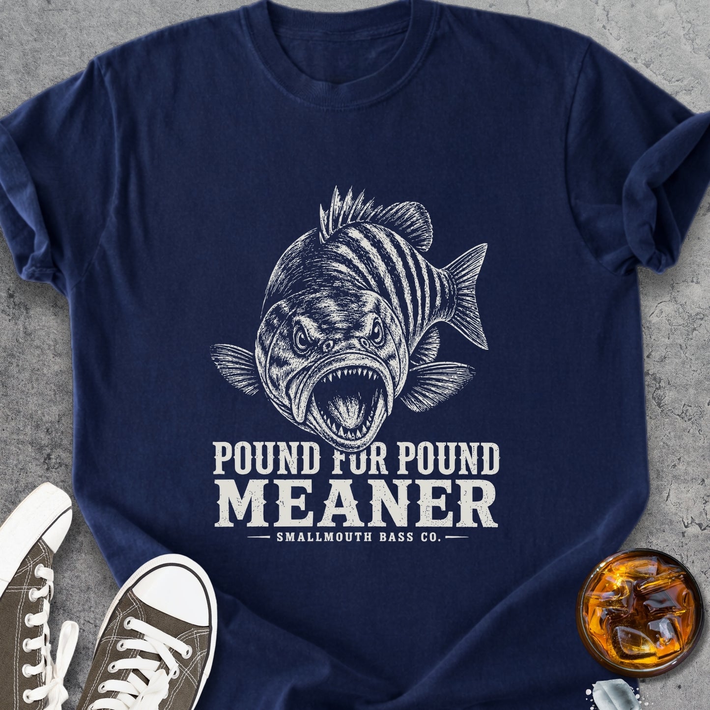 Pound For Pound Meaner Smallmouth Bass - Vintage Heavyweight Tee