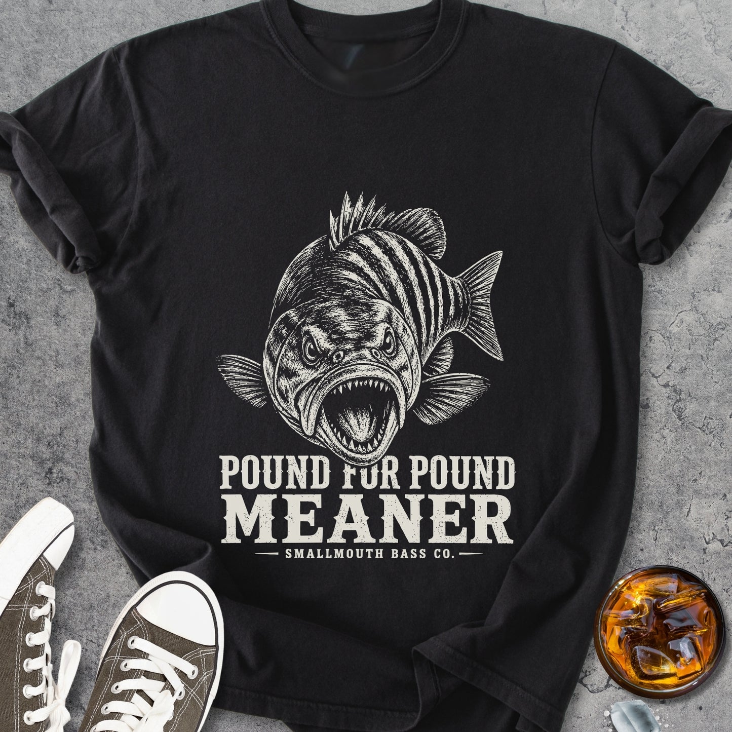 Pound For Pound Meaner Smallmouth Bass - Vintage Heavyweight Tee