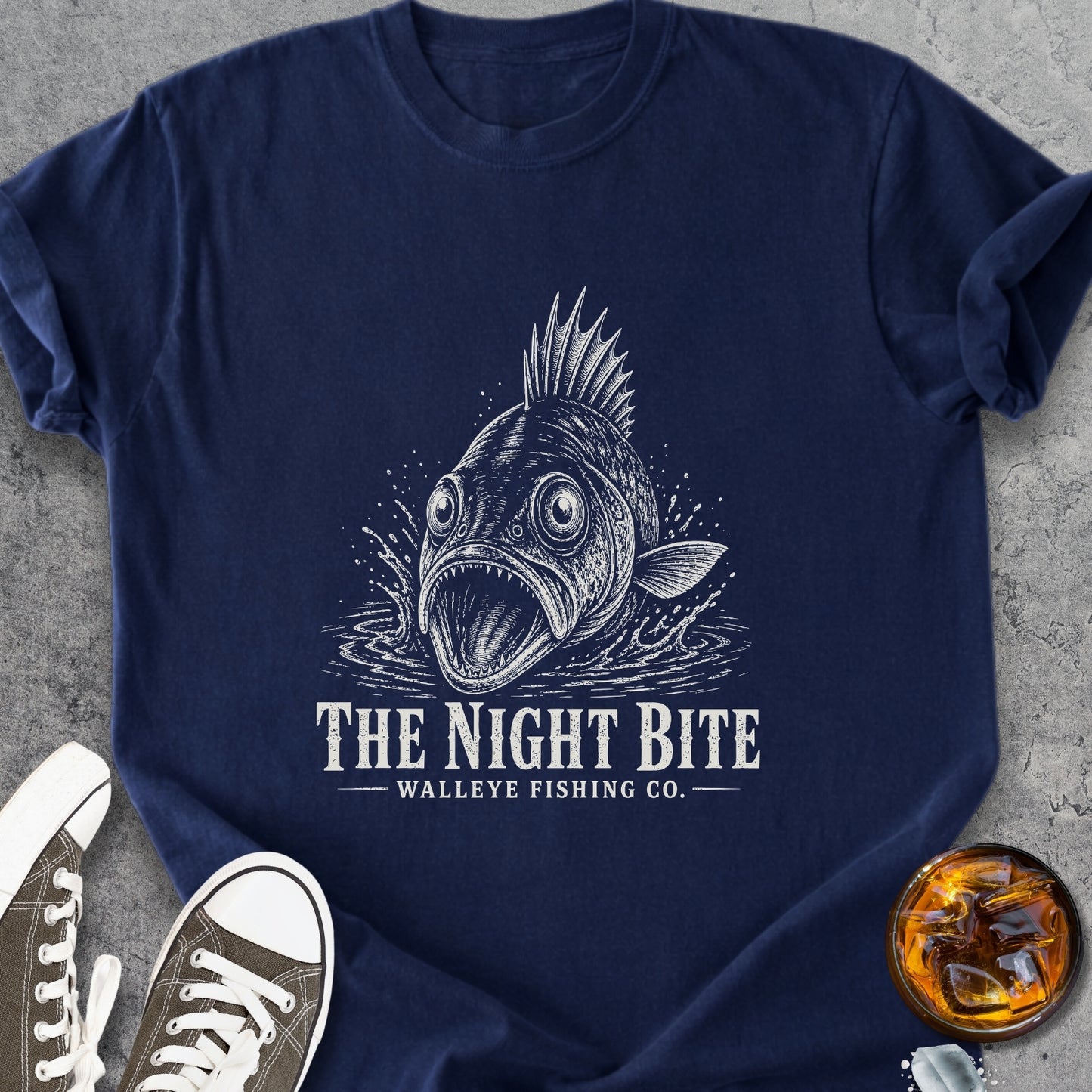 The Night Bite Walleye - Vintage Heavyweight Tee