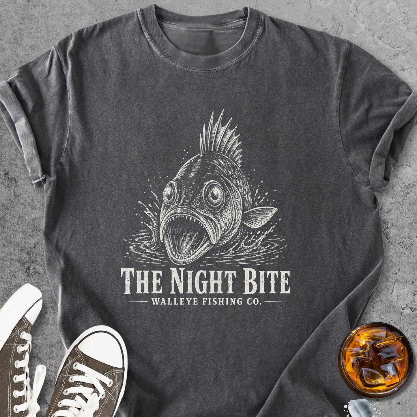 The Night Bite Walleye - Vintage Heavyweight Tee