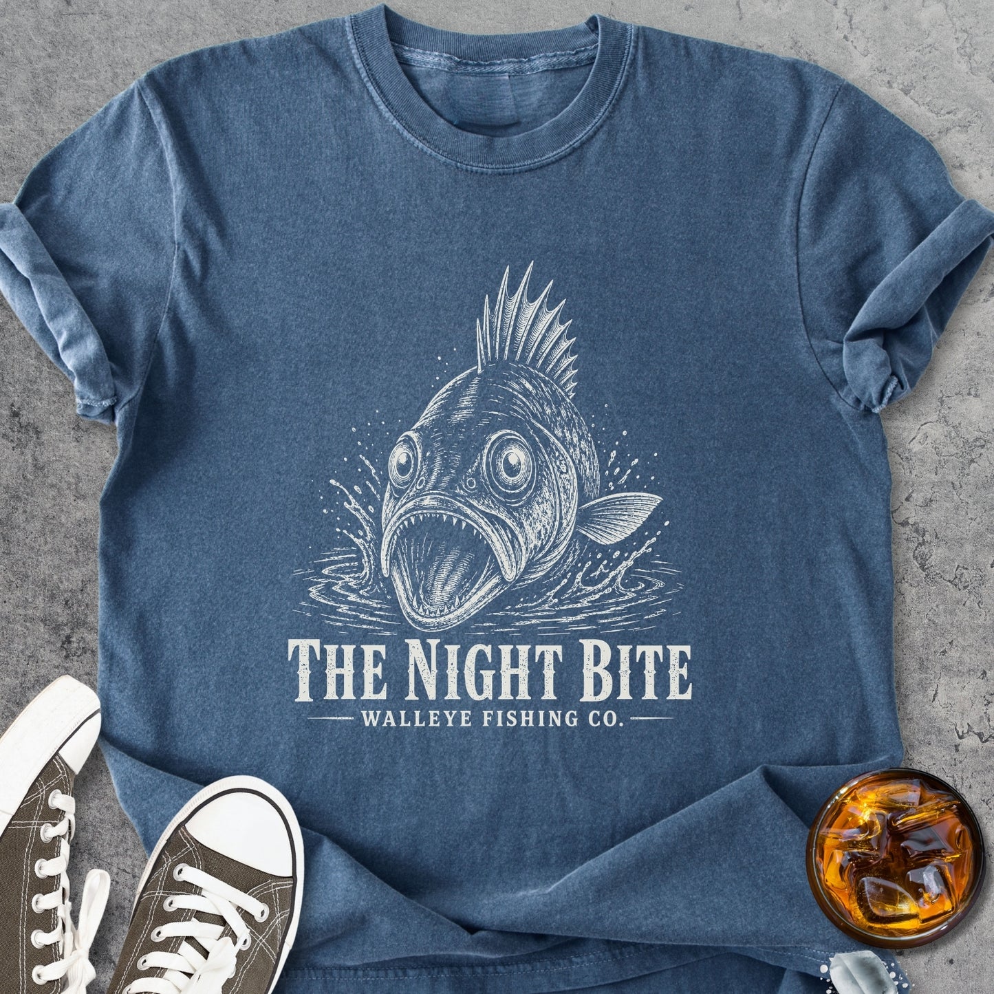The Night Bite Walleye - Vintage Heavyweight Tee