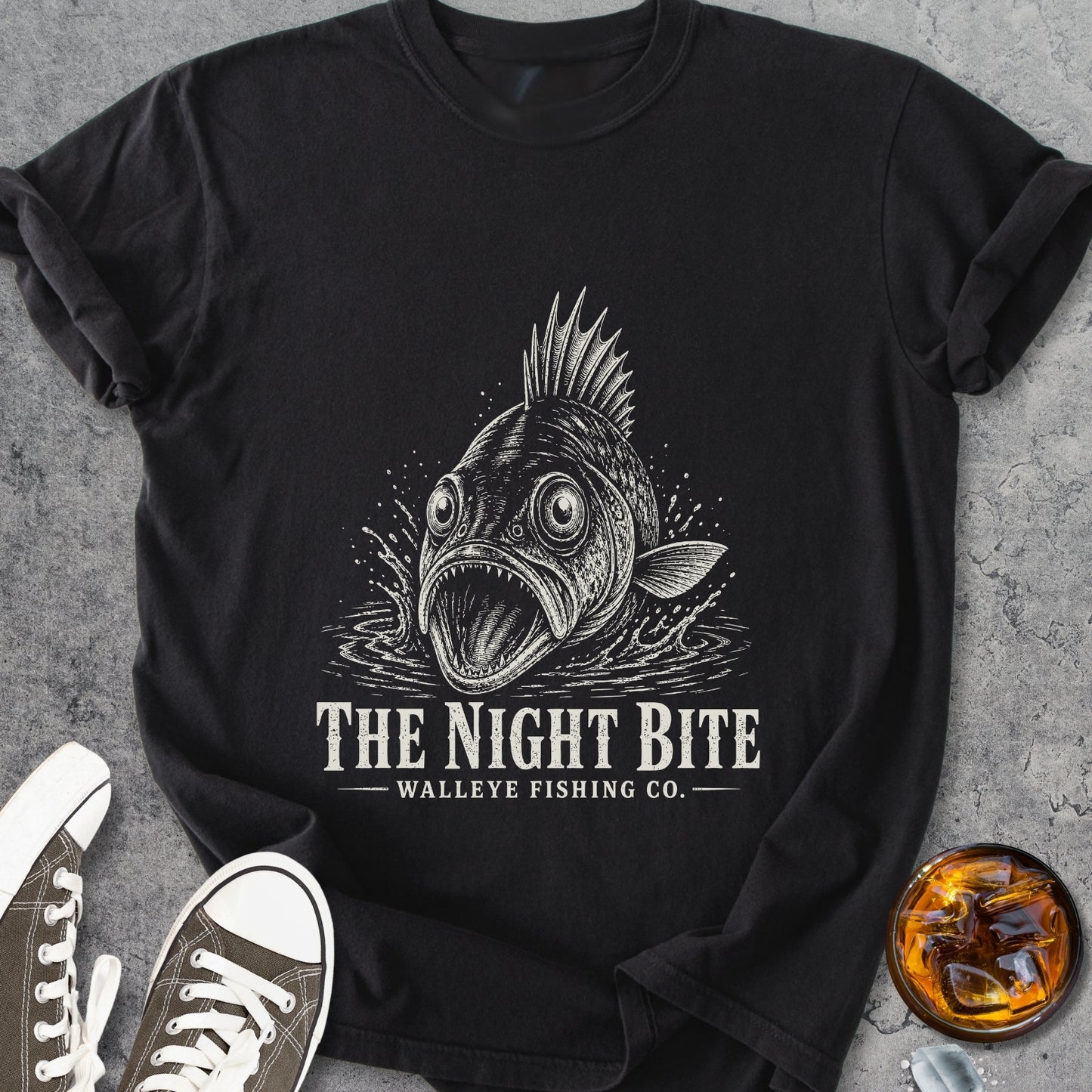 The Night Bite Walleye - Vintage Heavyweight Tee
