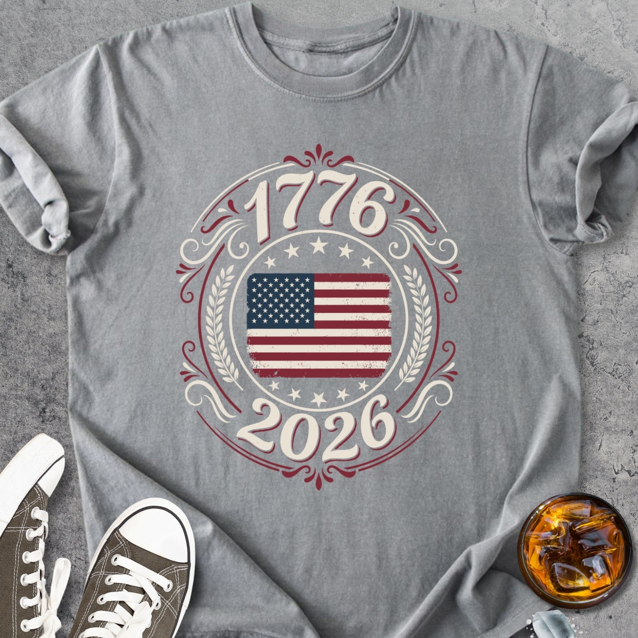 1776-2026 - 250 Years USA - Vintage Heavyweight Tee