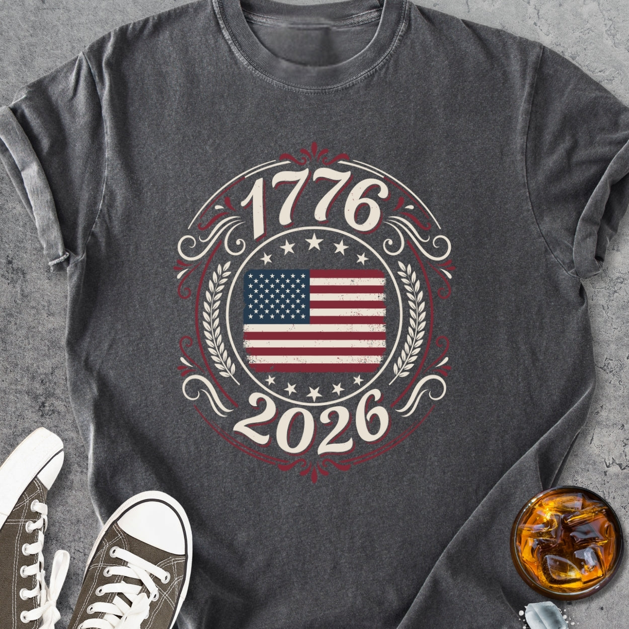 1776-2026 - 250 Years USA - Vintage Heavyweight Tee