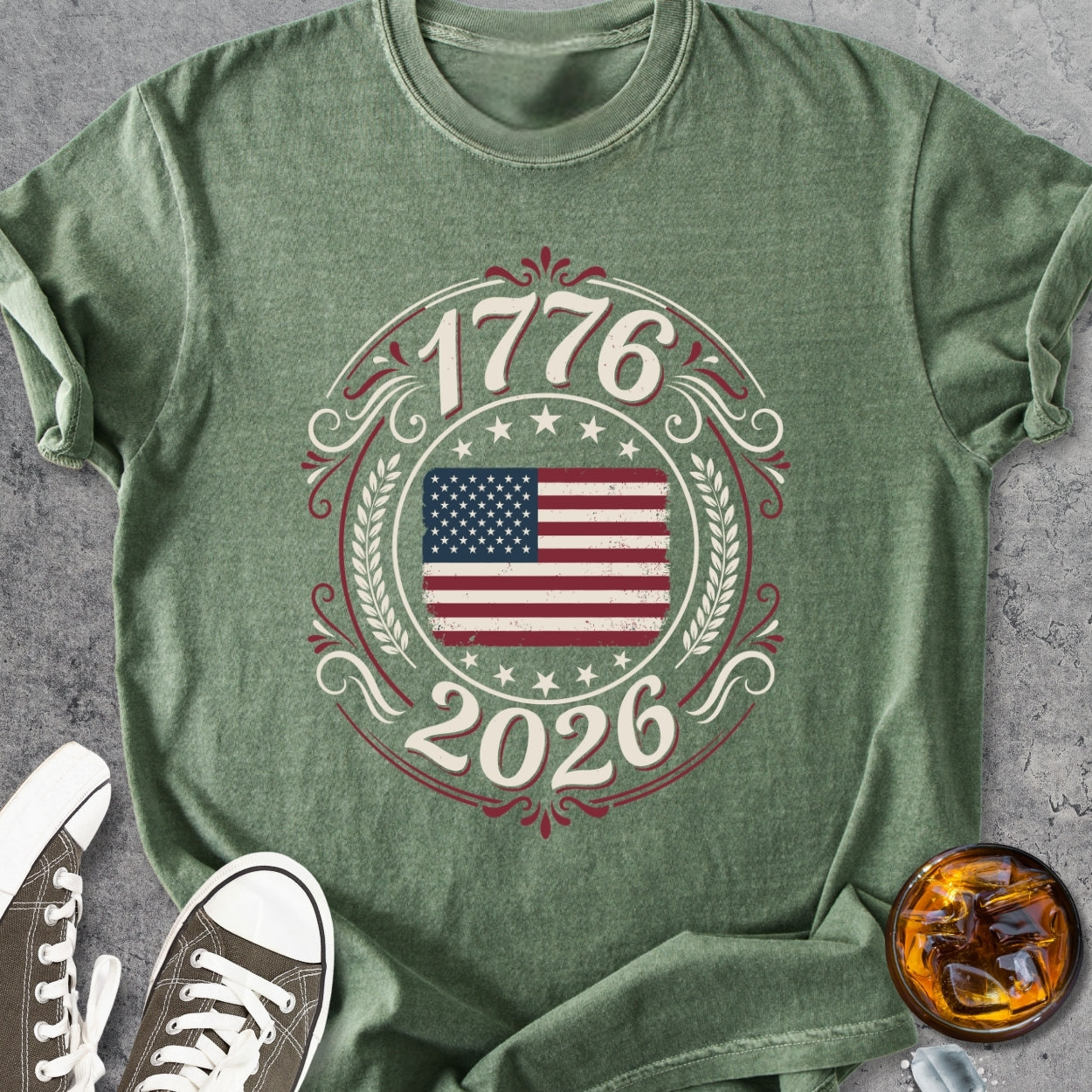 1776-2026 - 250 Years USA - Vintage Heavyweight Tee
