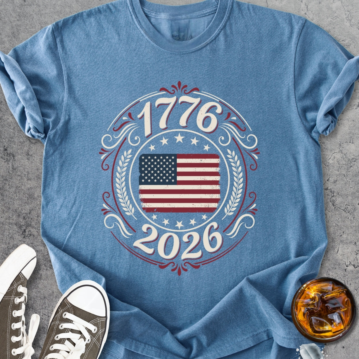1776-2026 - 250 Years USA - Vintage Heavyweight Tee