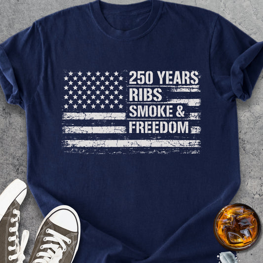 Ribs, Smoke, Freedom - Premium Heavyweight Tee