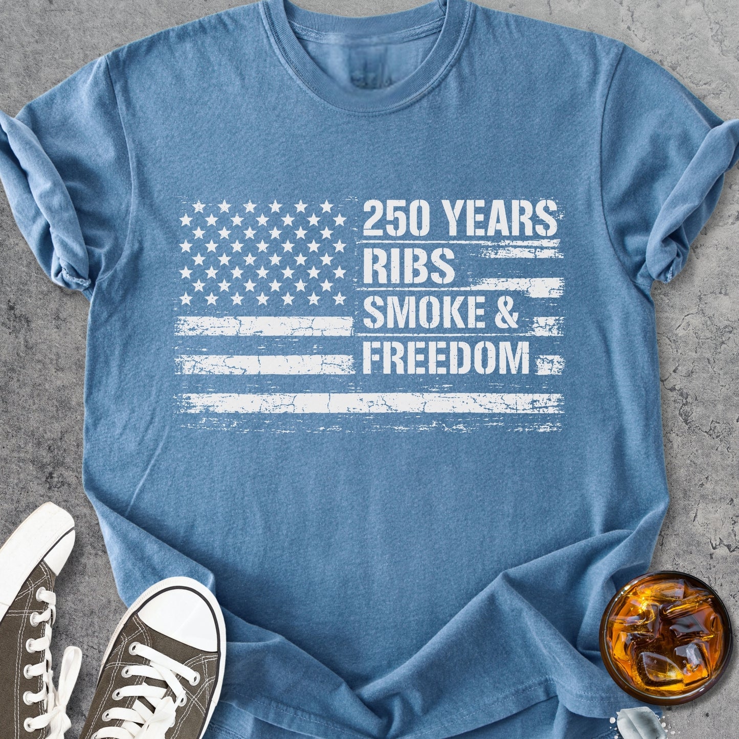 Ribs, Smoke, Freedom - Premium Heavyweight Tee