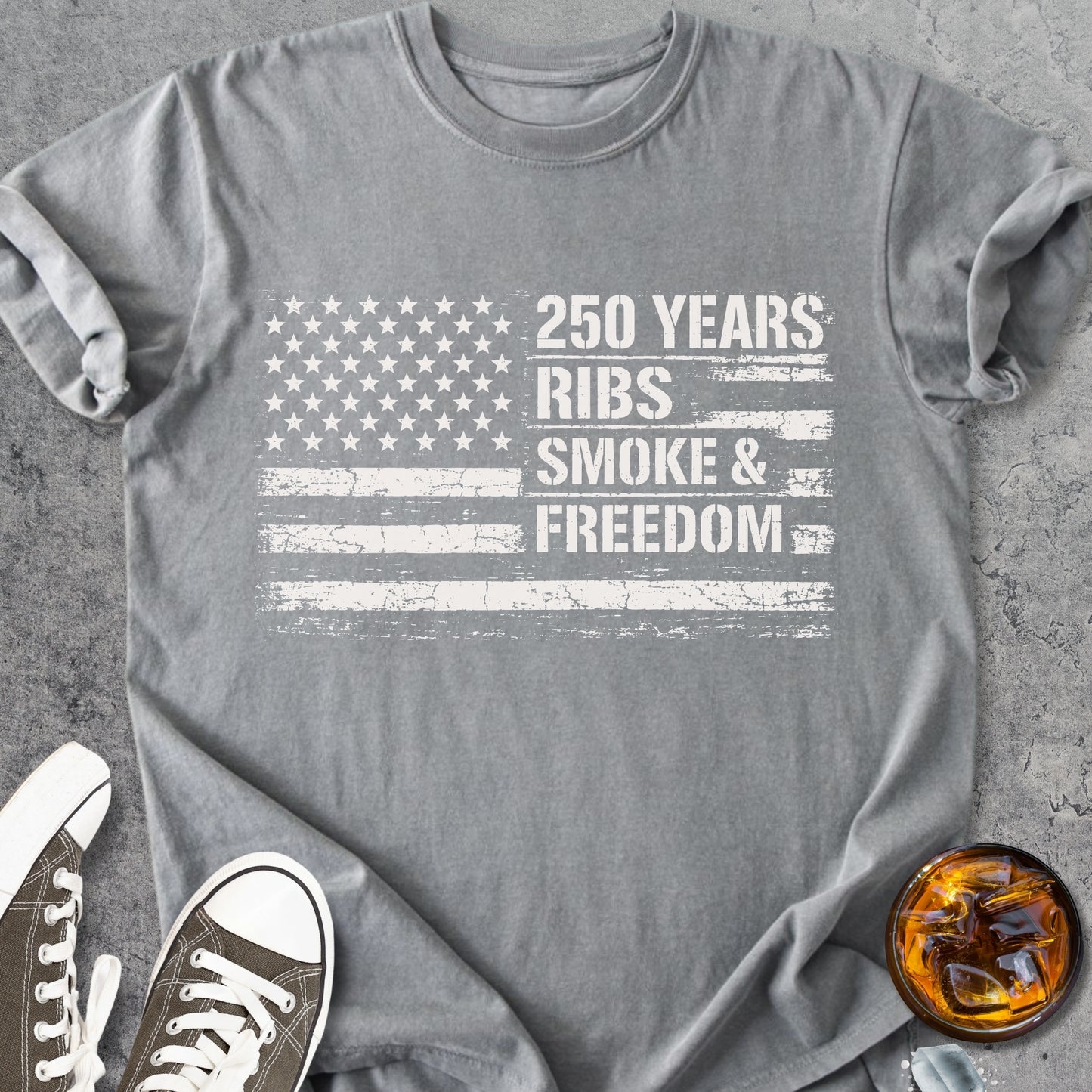 Ribs, Smoke, Freedom - Premium Heavyweight Tee