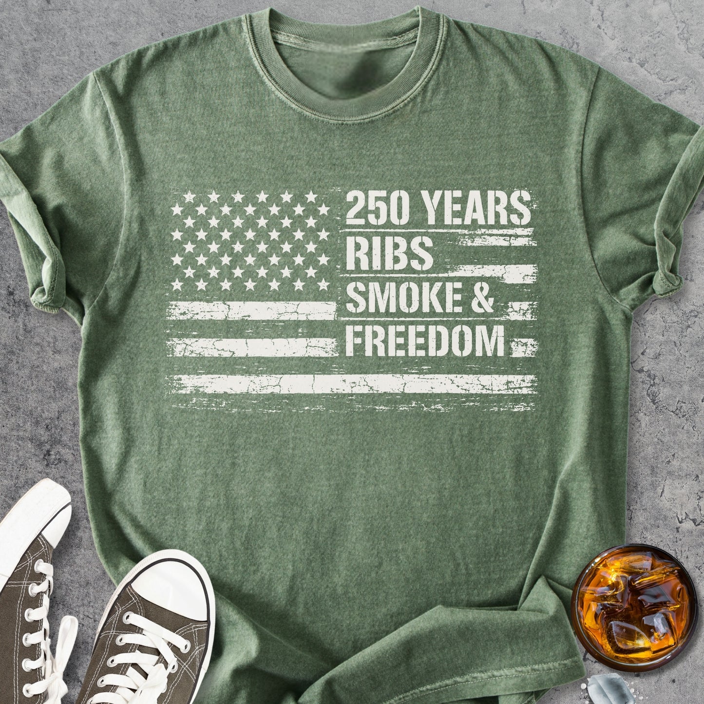 Ribs, Smoke, Freedom - Premium Heavyweight Tee