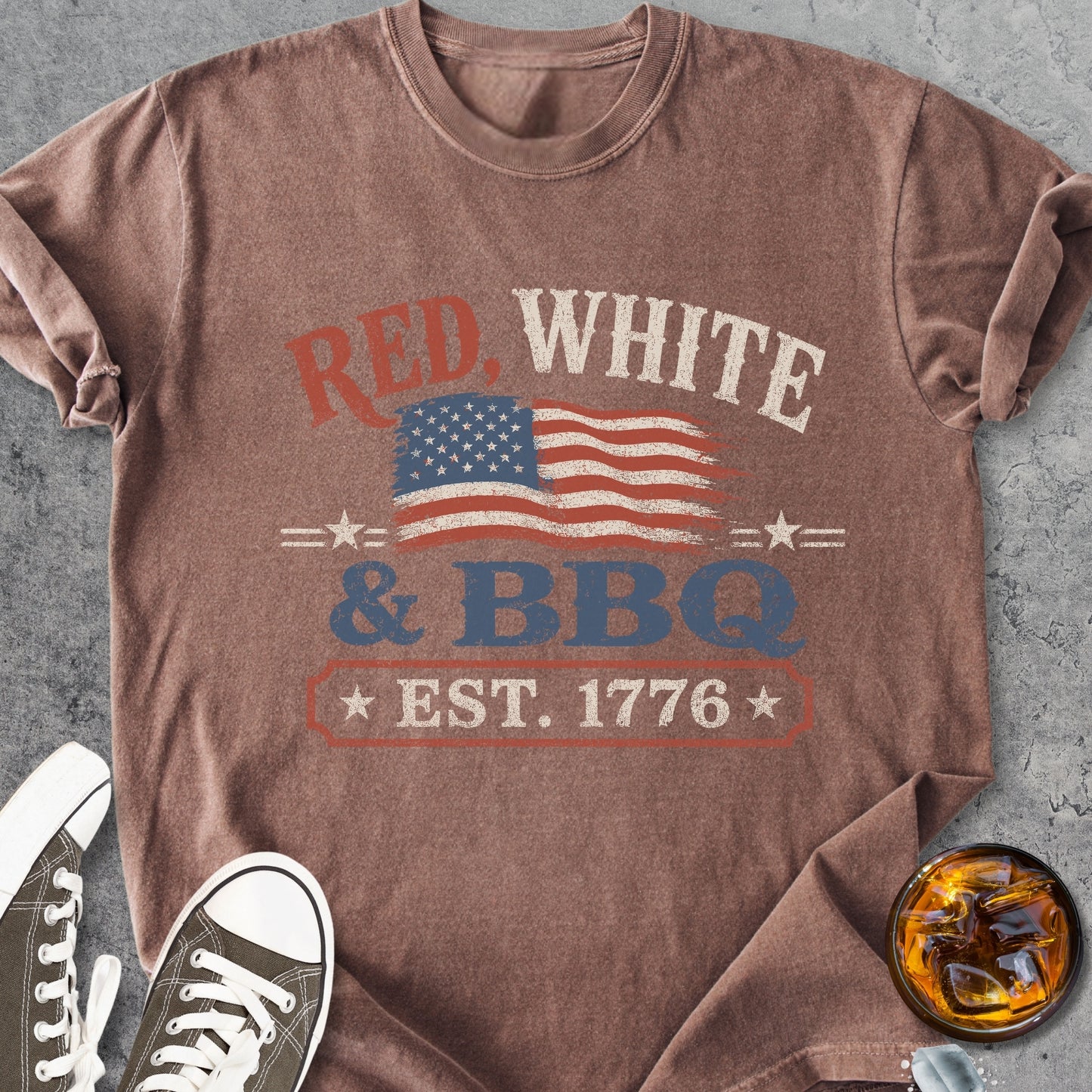 Red, White And BBQ - Premium Heavyweight Tee