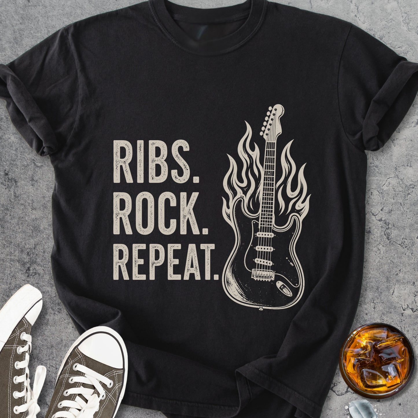 Ribs, Rock, Repeat - Premium Heavyweight Tee