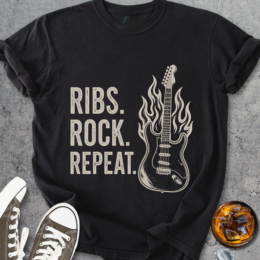 Ribs, Rock, Repeat - Premium Heavyweight Tee