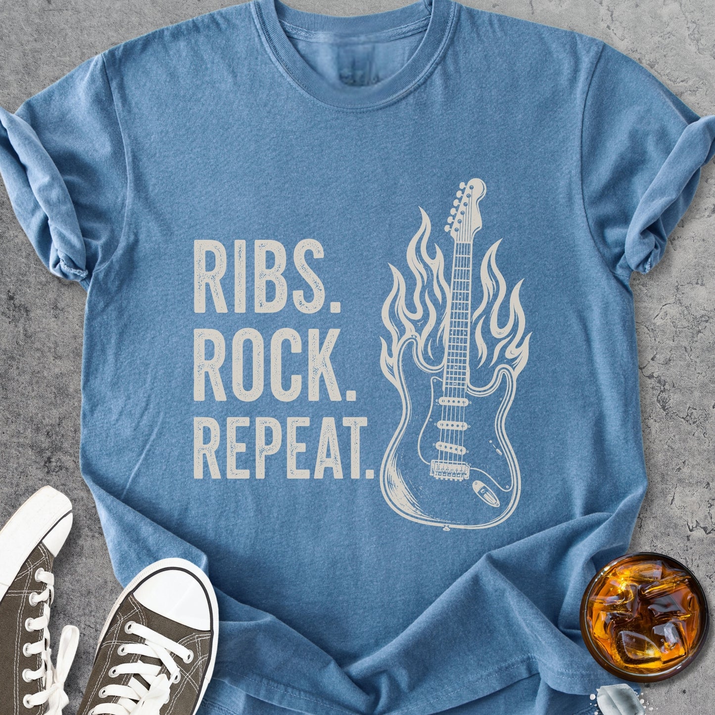 Ribs, Rock, Repeat - Premium Heavyweight Tee