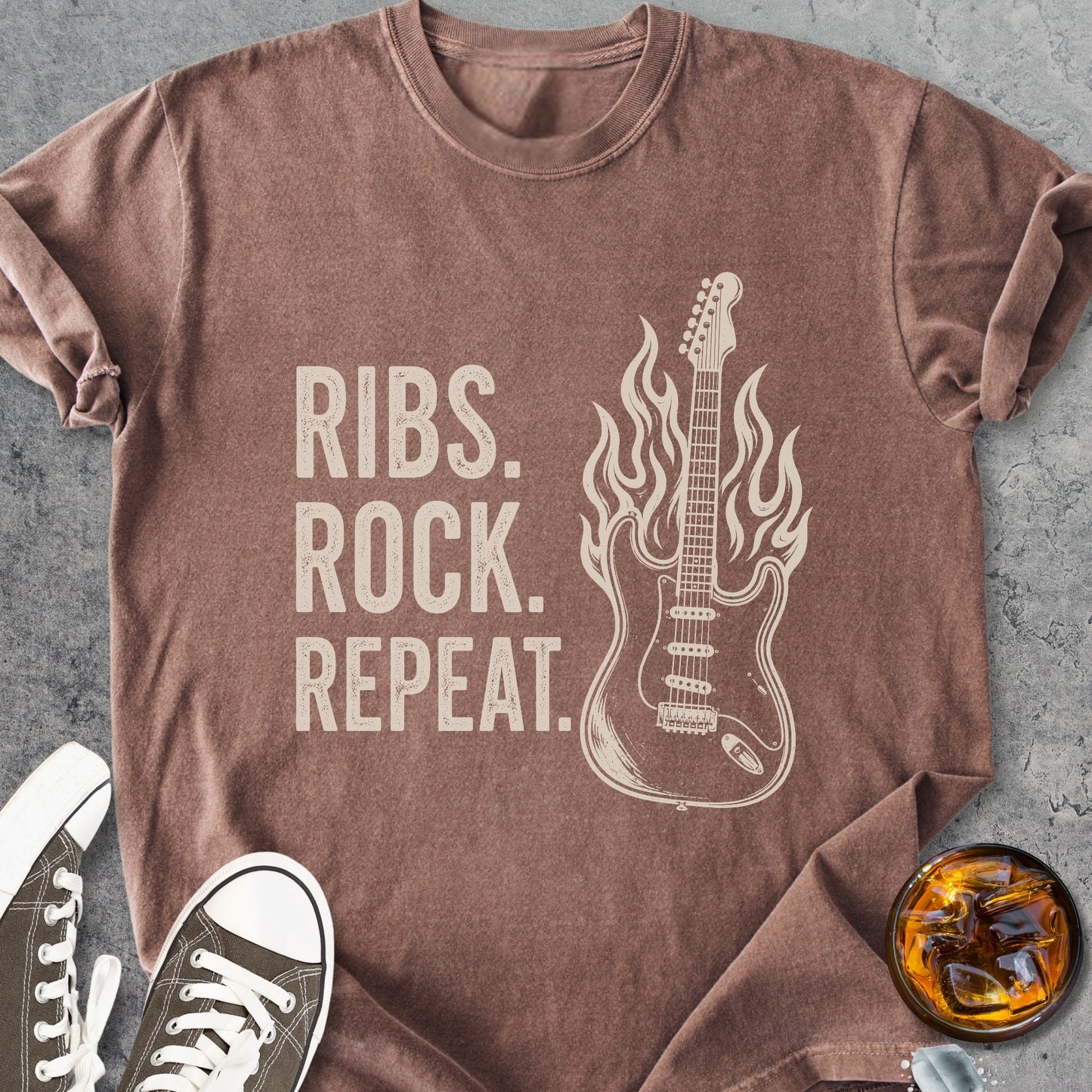 Ribs, Rock, Repeat - Premium Heavyweight Tee