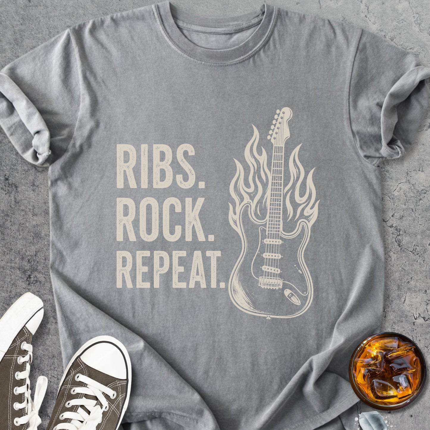 Ribs, Rock, Repeat - Premium Heavyweight Tee