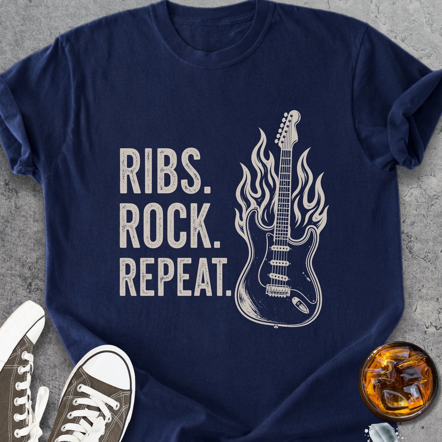 Ribs, Rock, Repeat - Premium Heavyweight Tee