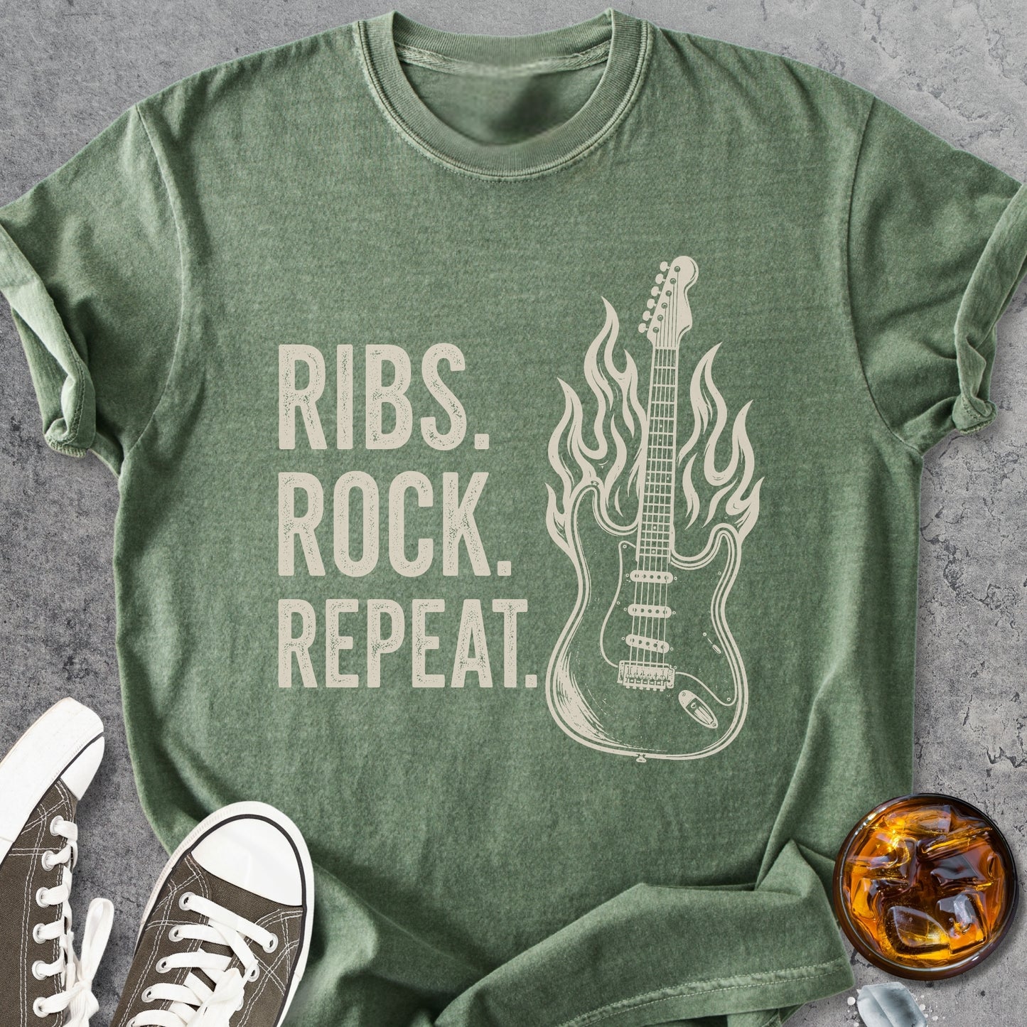 Ribs, Rock, Repeat - Premium Heavyweight Tee