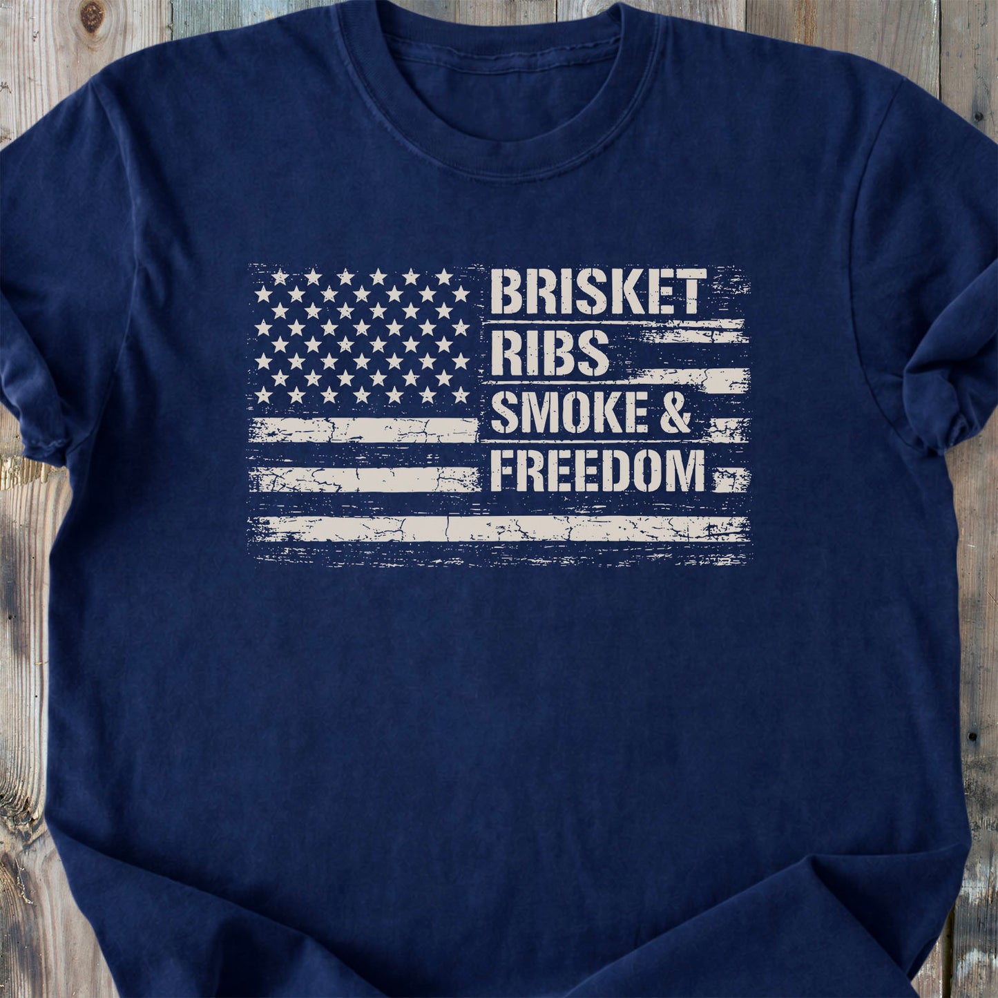 Brisket Ribs Smoke And Freedom - Premium Heavyweight Tee