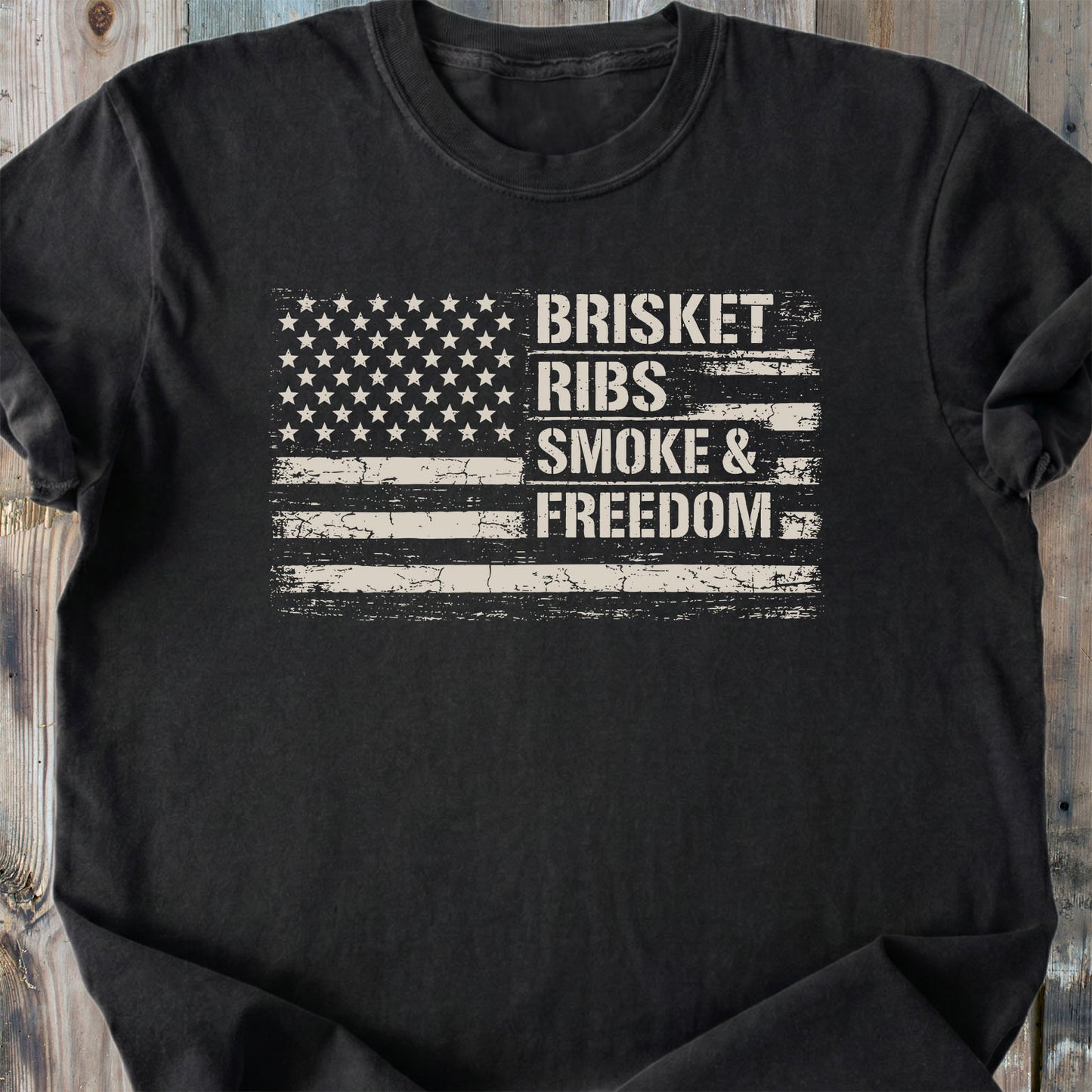 Brisket Ribs Smoke And Freedom - Premium Heavyweight Tee