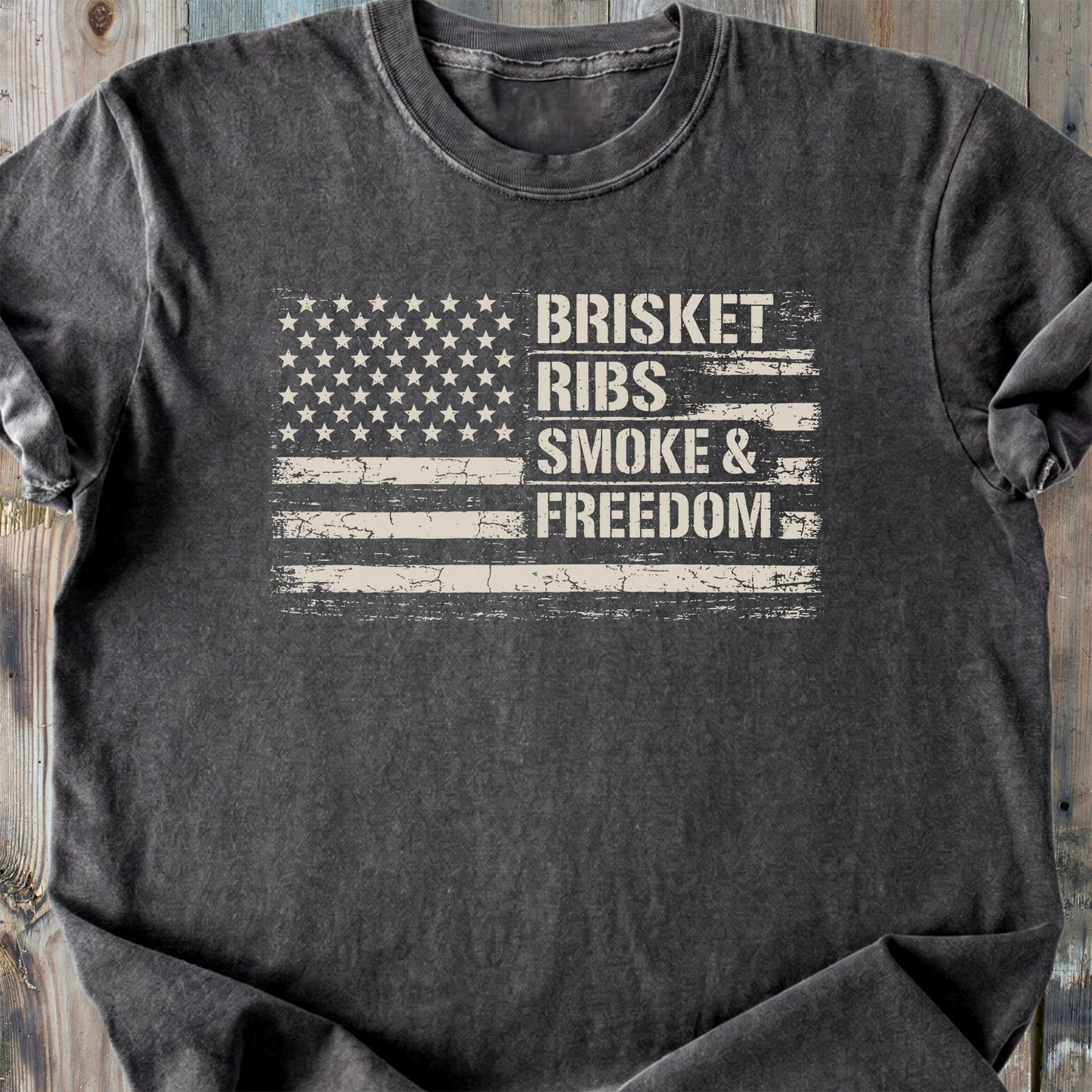 Brisket Ribs Smoke And Freedom - Premium Heavyweight Tee