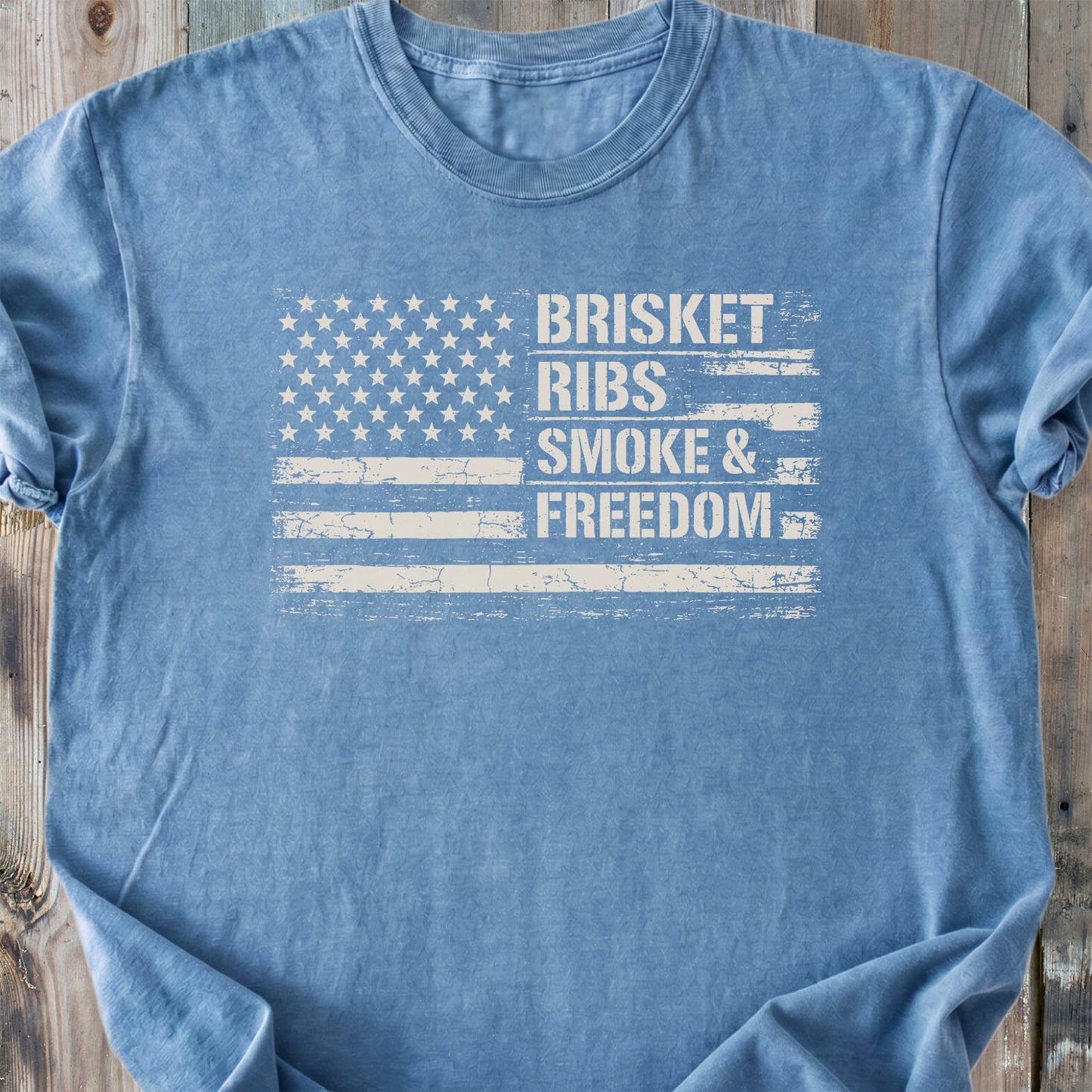 Brisket Ribs Smoke And Freedom - Premium Heavyweight Tee