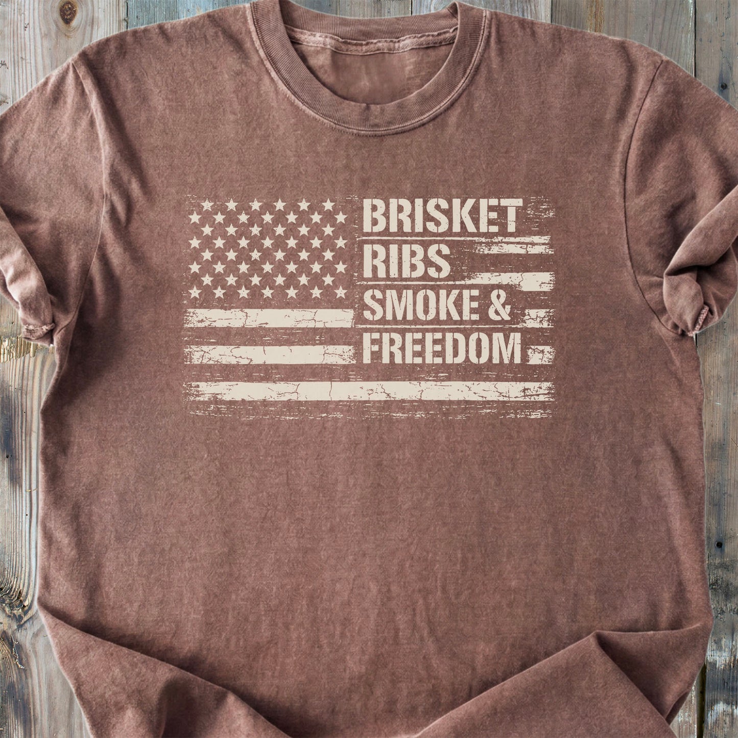 Brisket Ribs Smoke And Freedom - Premium Heavyweight Tee