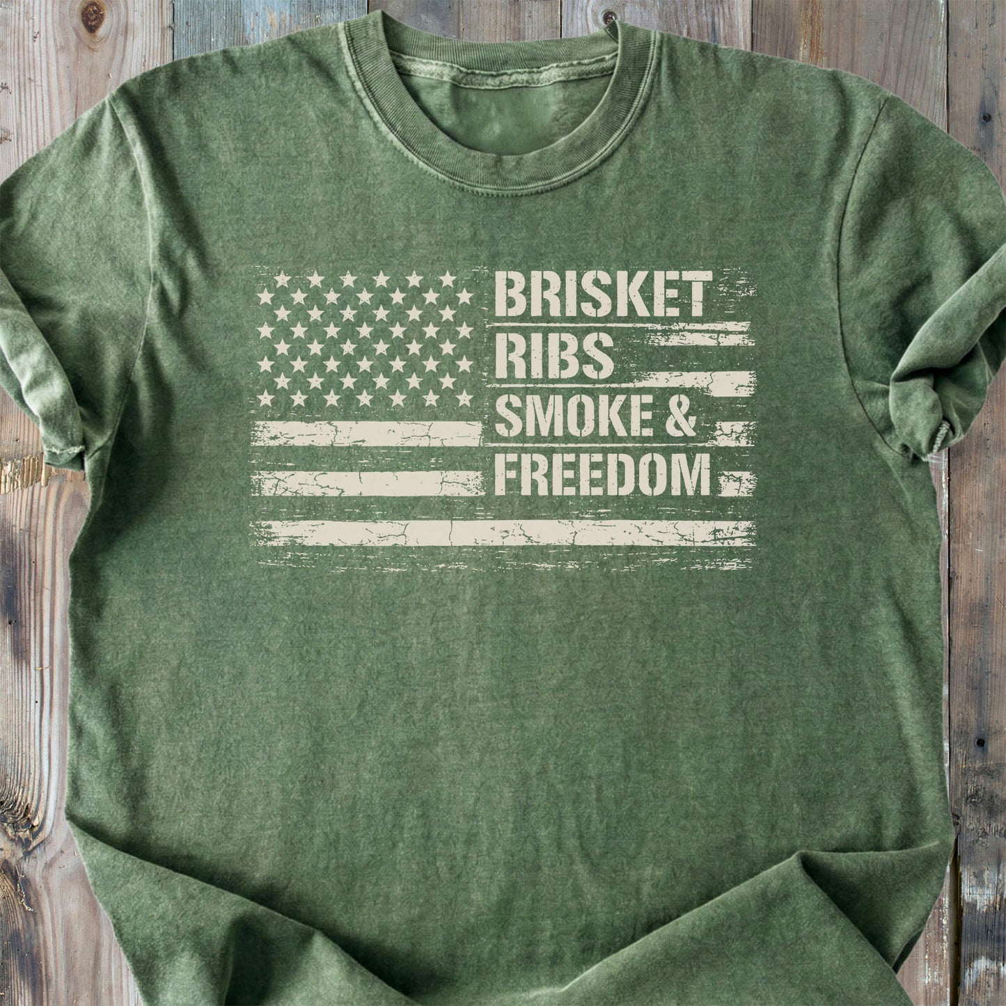 Brisket Ribs Smoke And Freedom - Premium Heavyweight Tee