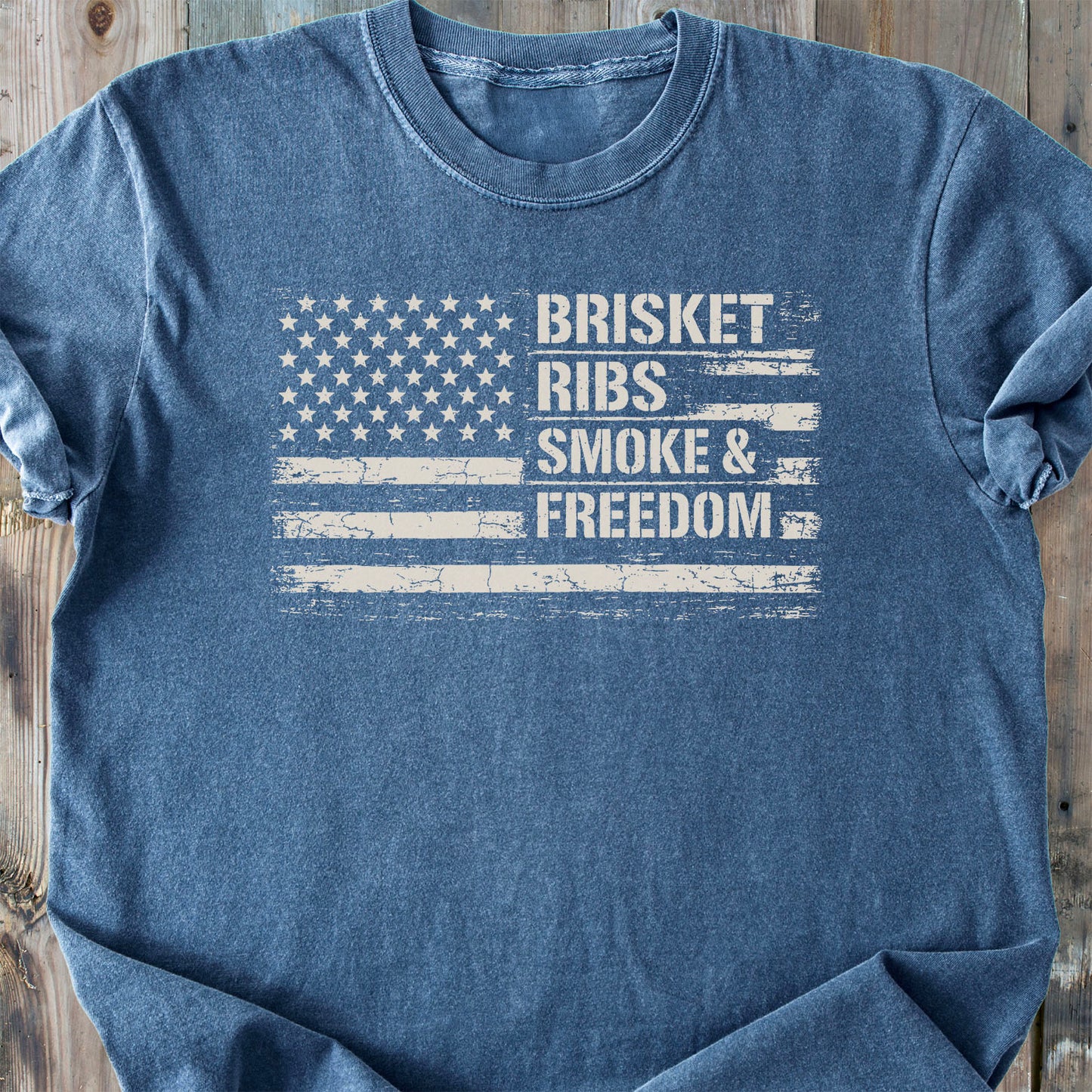 Brisket Ribs Smoke And Freedom - Premium Heavyweight Tee