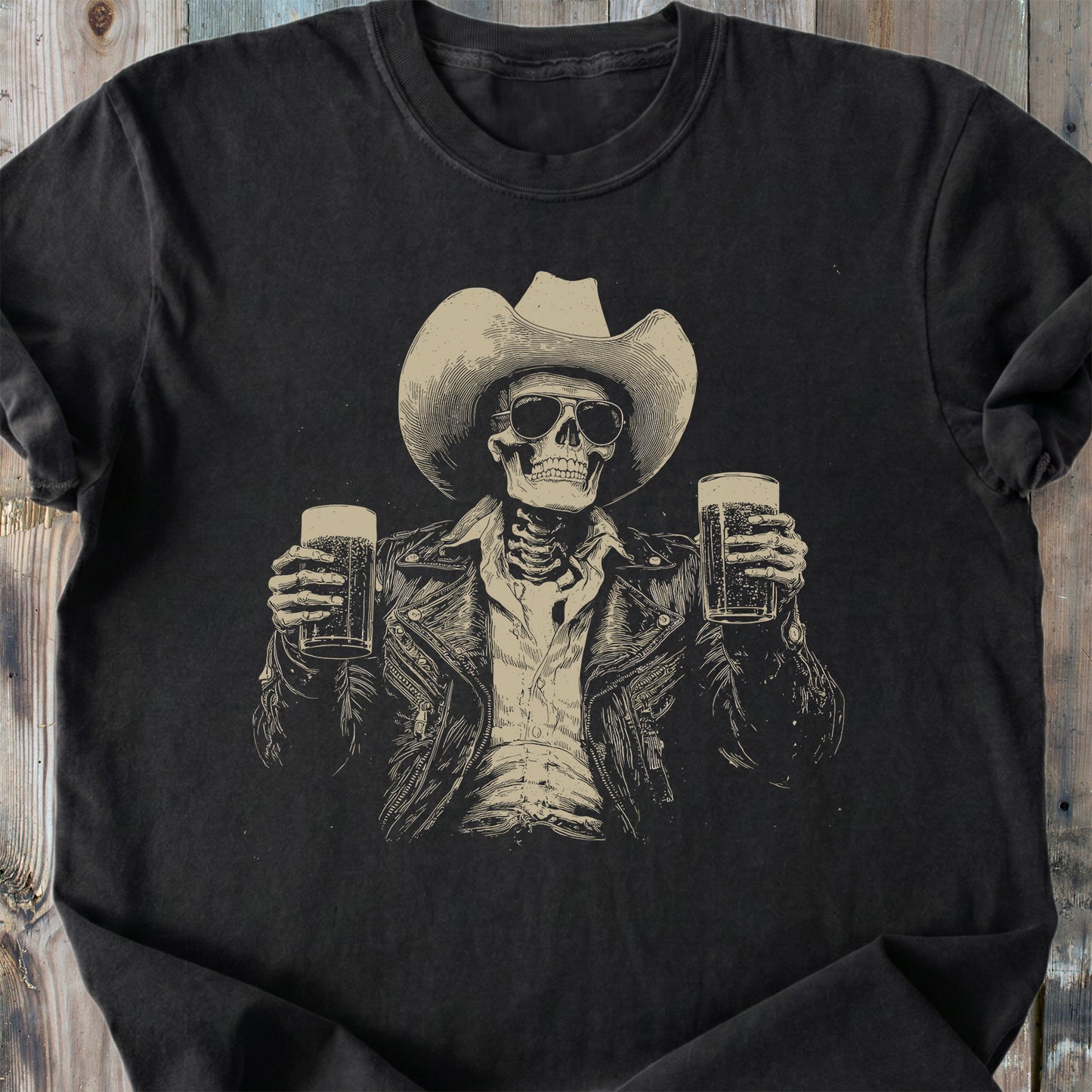 Skeleton Cowboy - Premium Heavyweight Tee