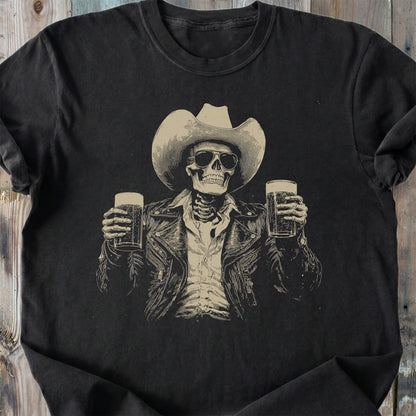 Skeleton Cowboy - Premium Heavyweight Tee