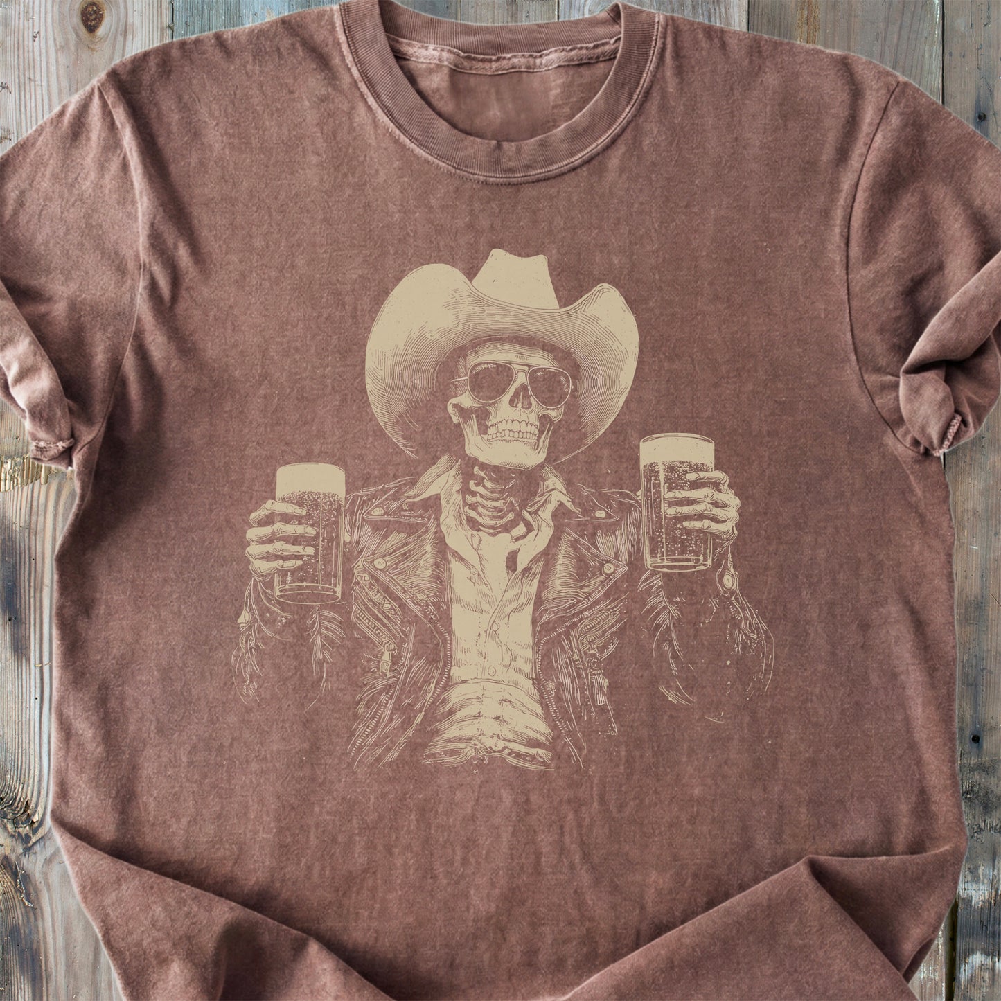 Skeleton Cowboy - Premium Heavyweight Tee
