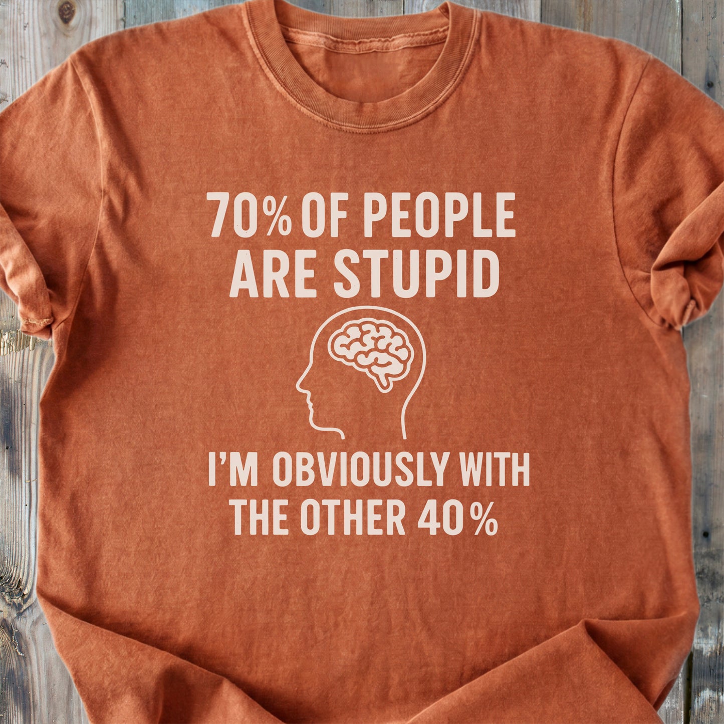 70 % Of People Are Stupid - Premium Heavyweight Tee