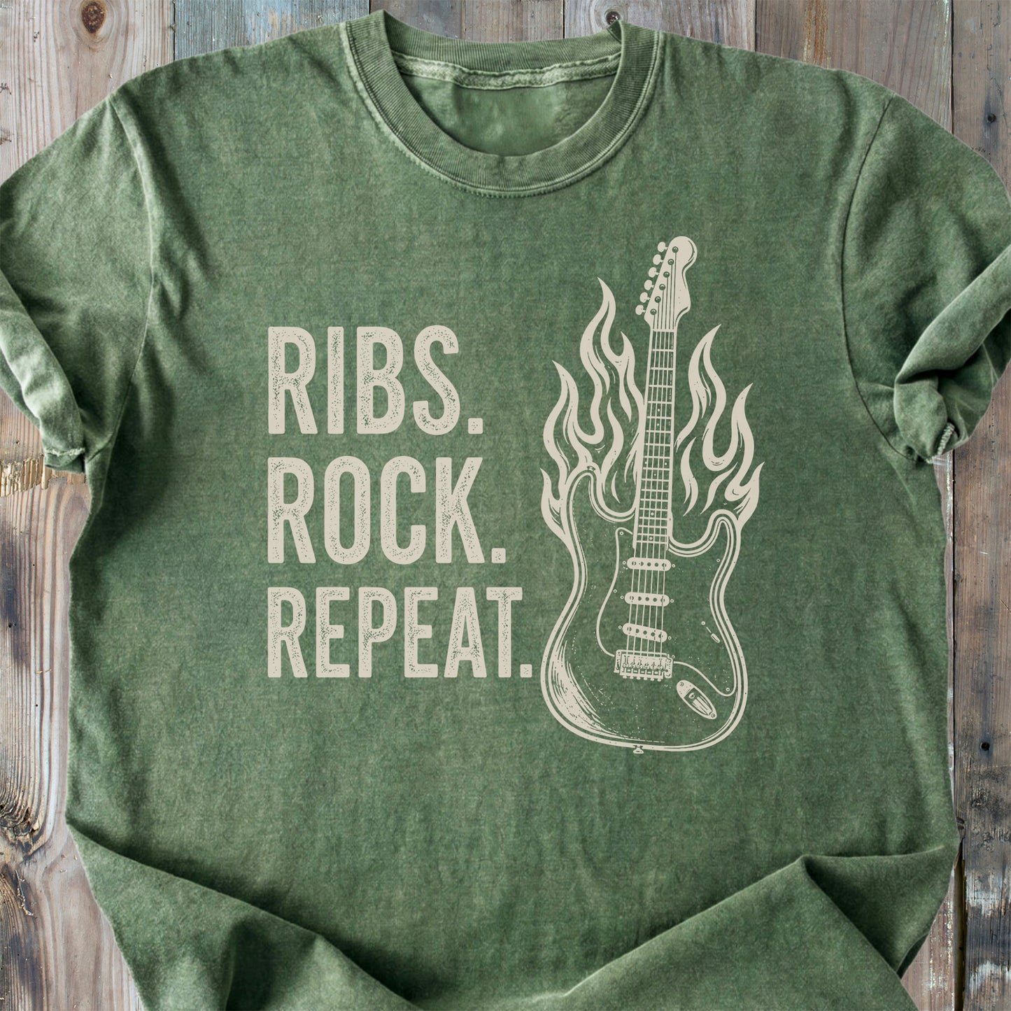 Ribs, Rock, Repeat - Premium Heavyweight Tee