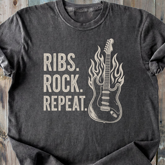Ribs, Rock, Repeat - Premium Heavyweight Tee