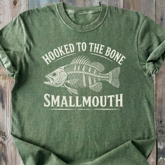 Hooked To The Bone Smallmouth - Premium Heavyweight Tee