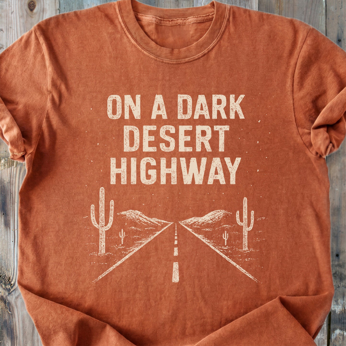 On A Dark Desert Highway - Premium Heavyweight Tee