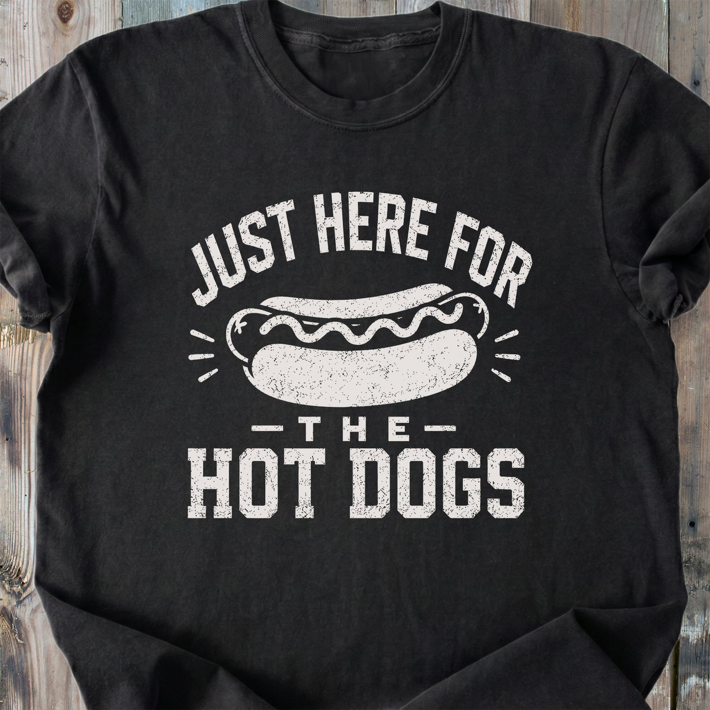 Just Here For The Hot Dogs - Premium Heavyweight Tee