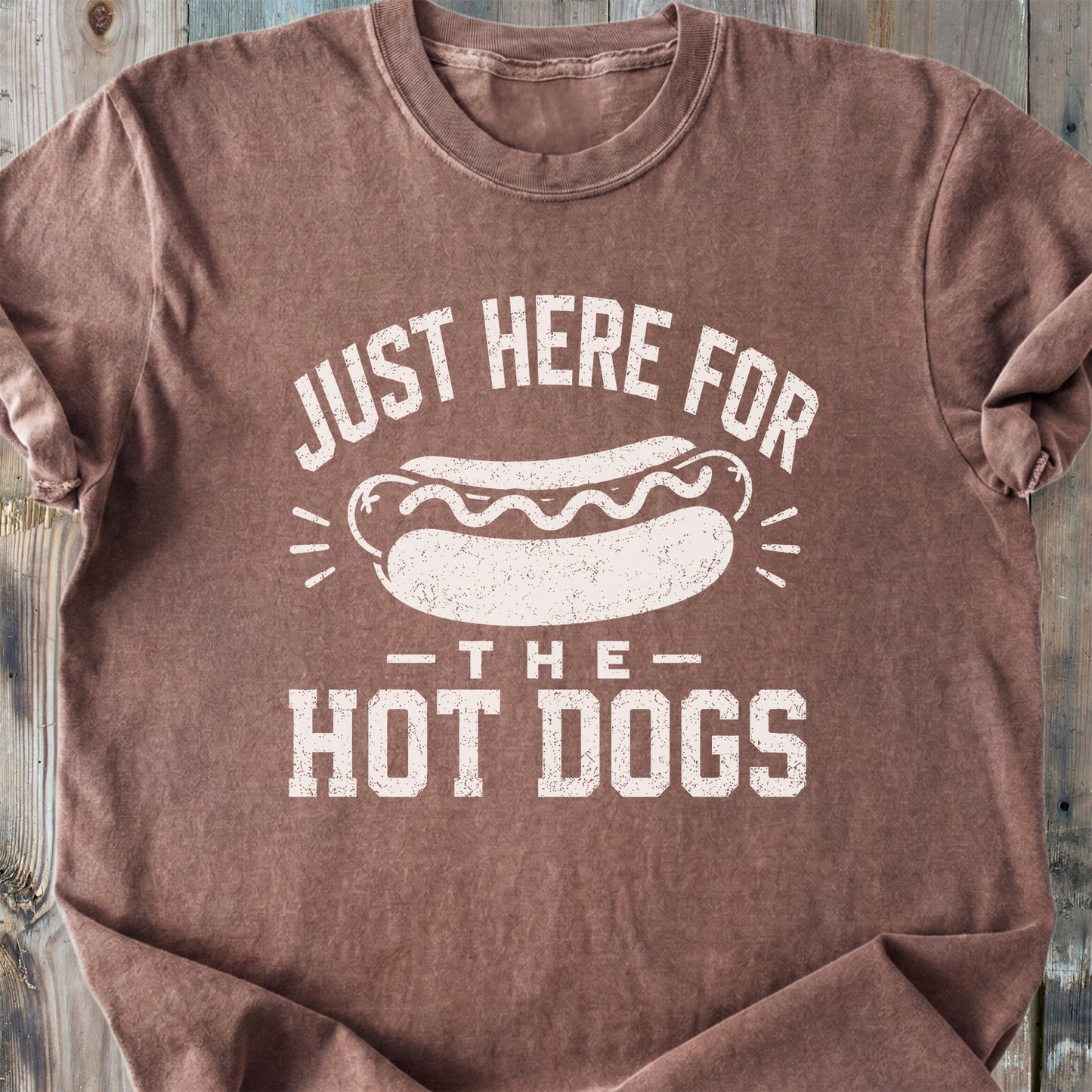 Just Here For The Hot Dogs - Premium Heavyweight Tee