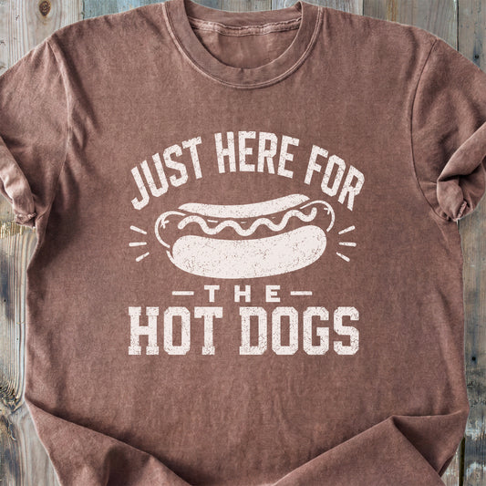 Just Here For The Hot Dogs - Premium Heavyweight Tee
