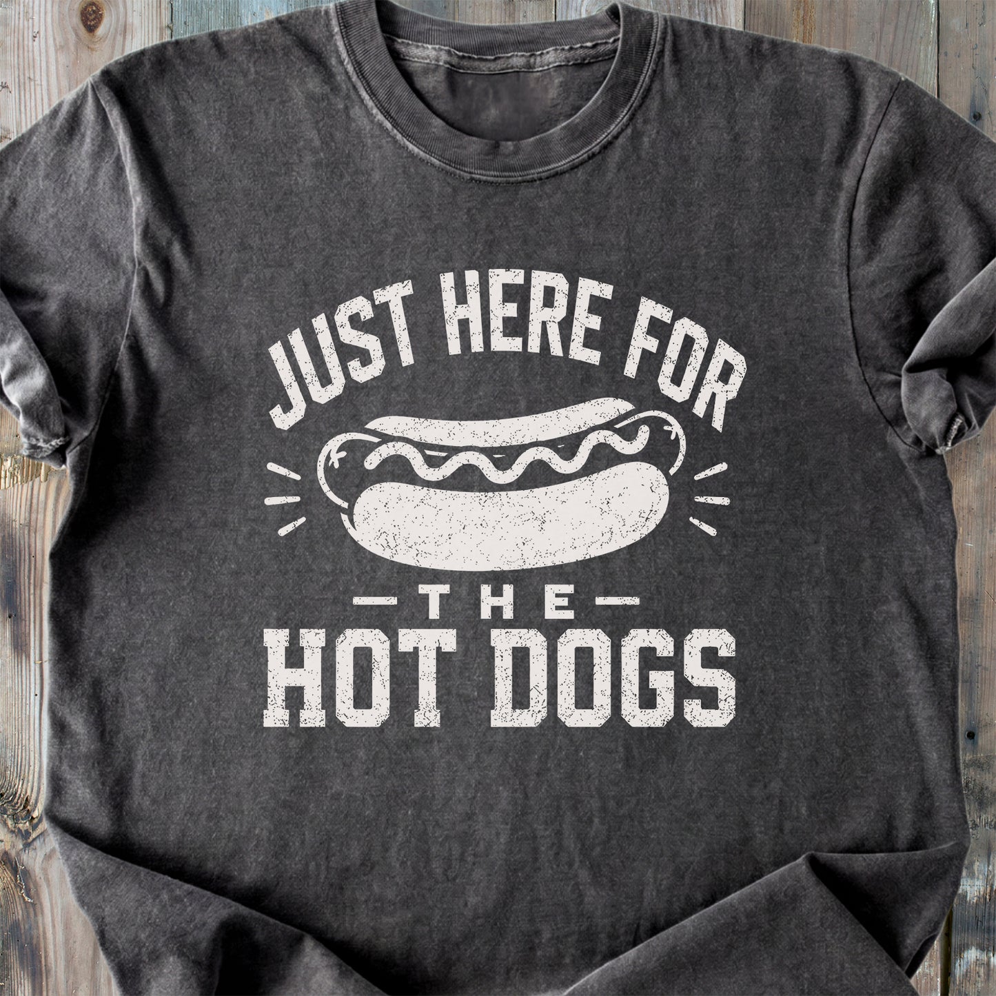 Just Here For The Hot Dogs - Premium Heavyweight Tee