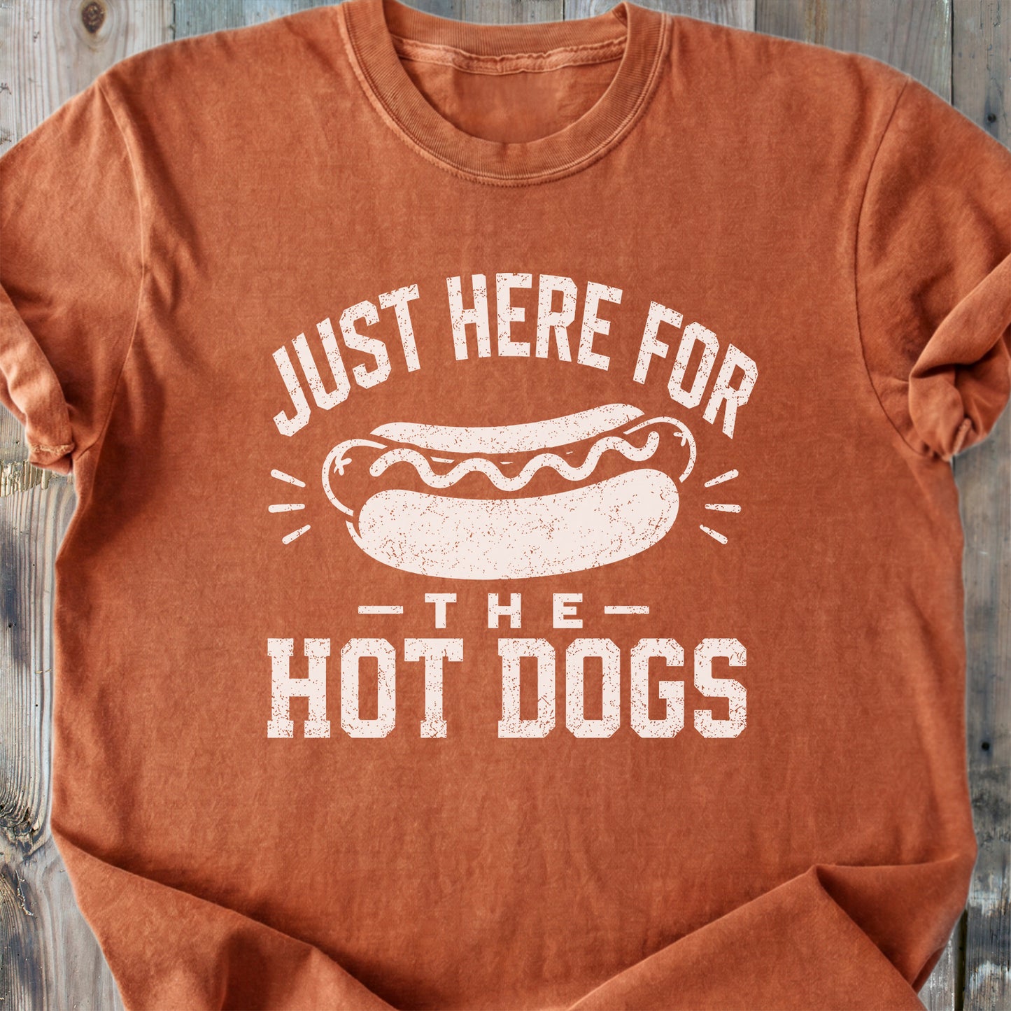 Just Here For The Hot Dogs - Premium Heavyweight Tee