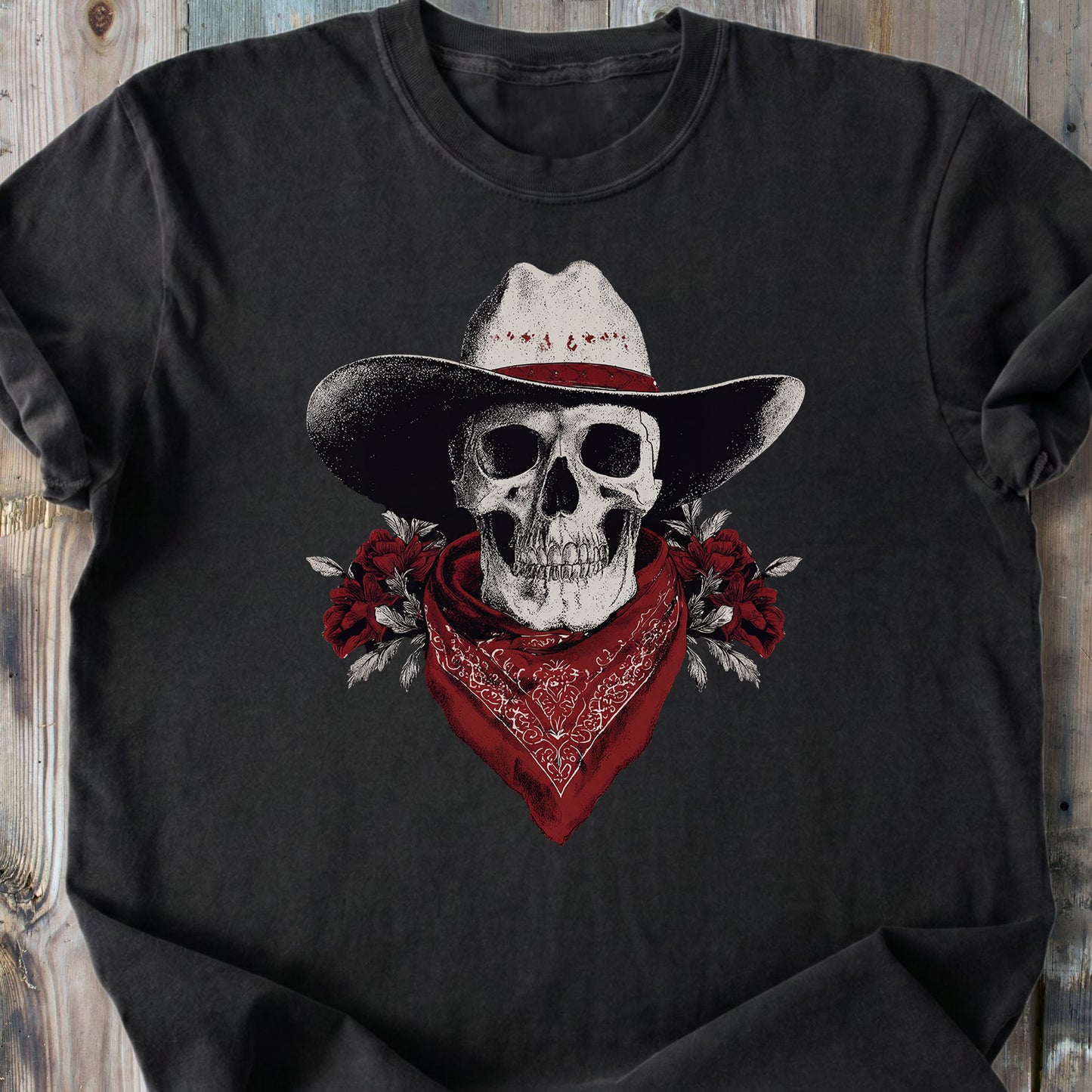 Western Cowboy Skull - Vintage Heavyweight Tee