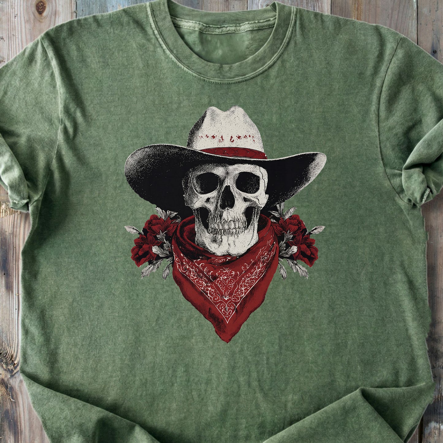 Western Cowboy Skull - Vintage Heavyweight Tee