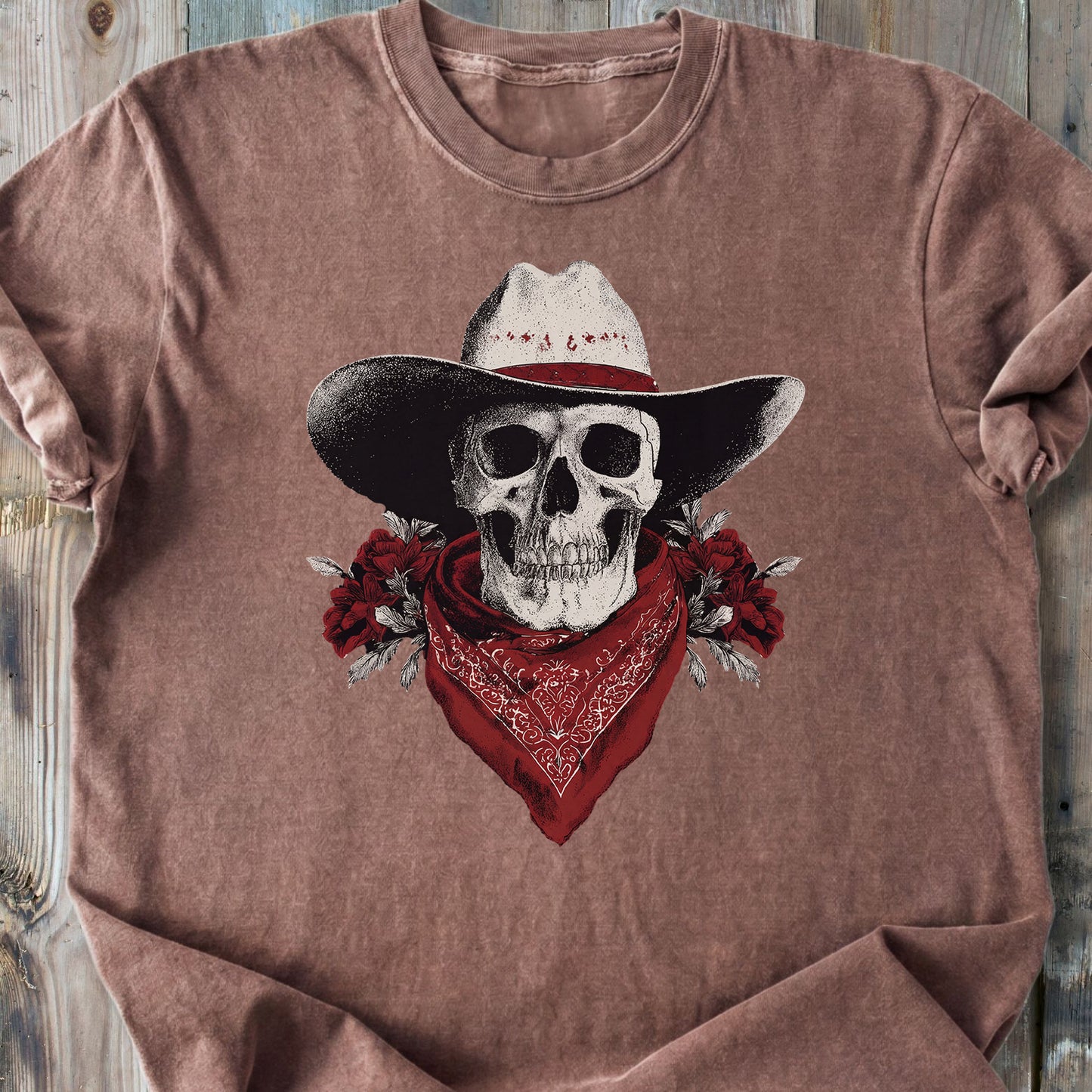 Western Cowboy Skull - Vintage Heavyweight Tee