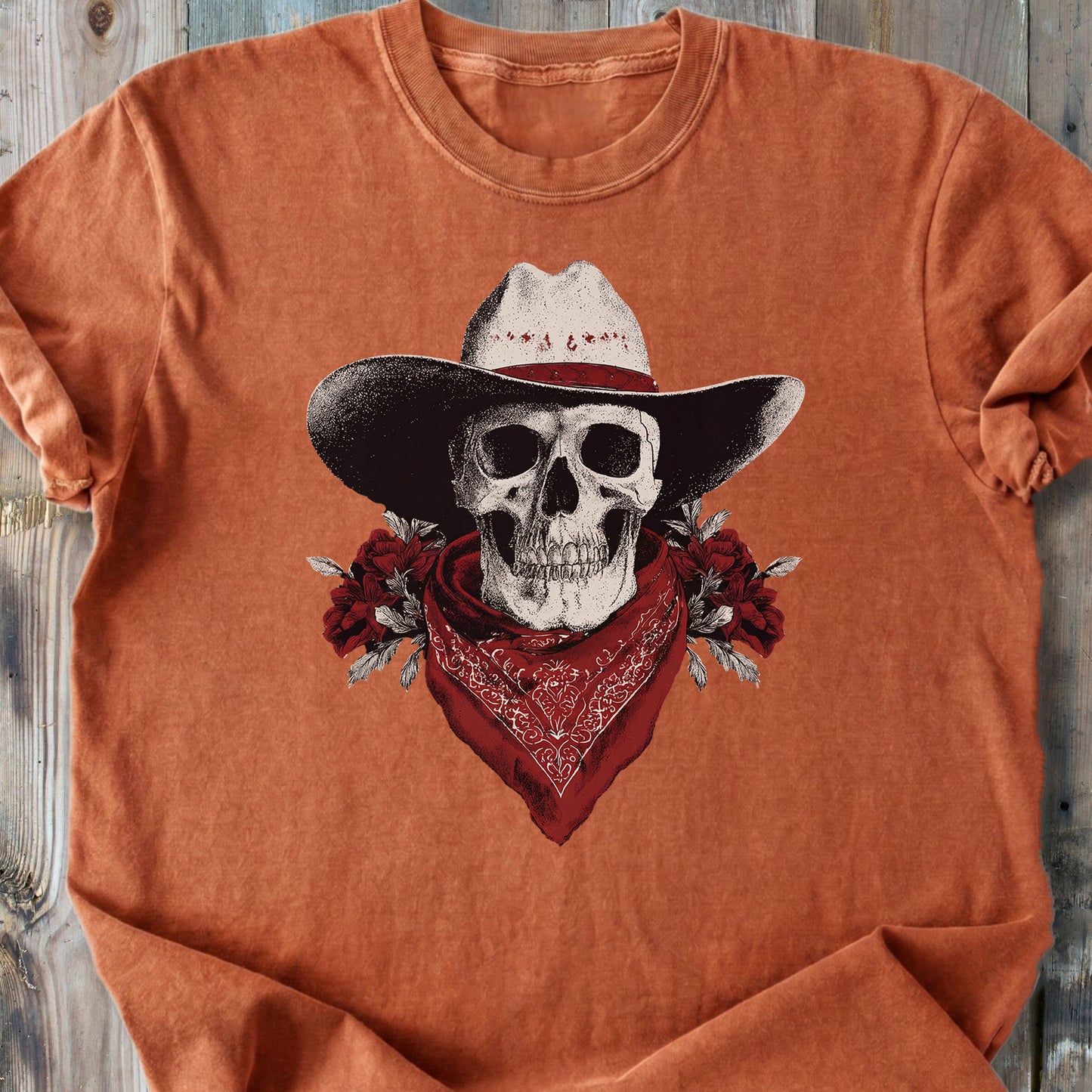 Western Cowboy Skull - Vintage Heavyweight Tee