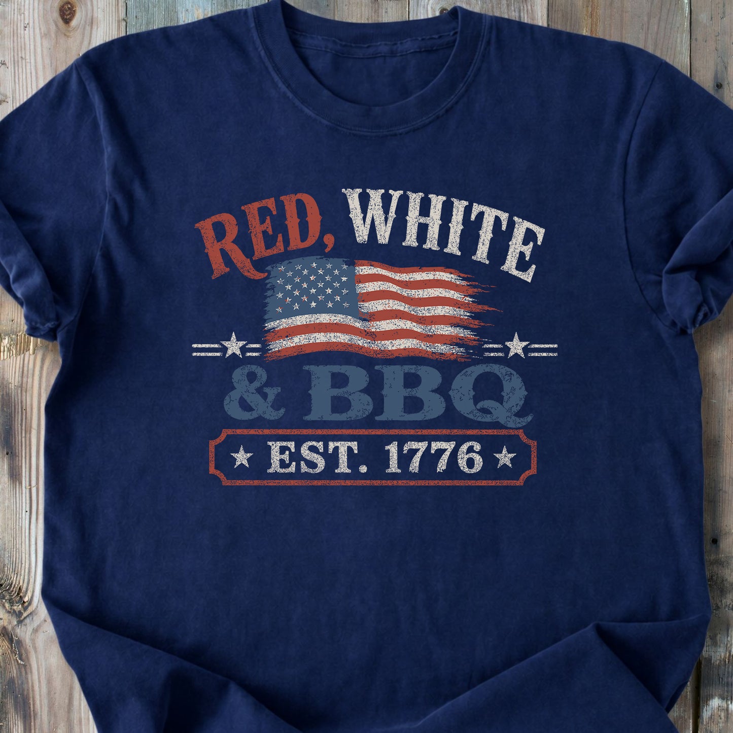Red, White And BBQ - Premium Heavyweight Tee