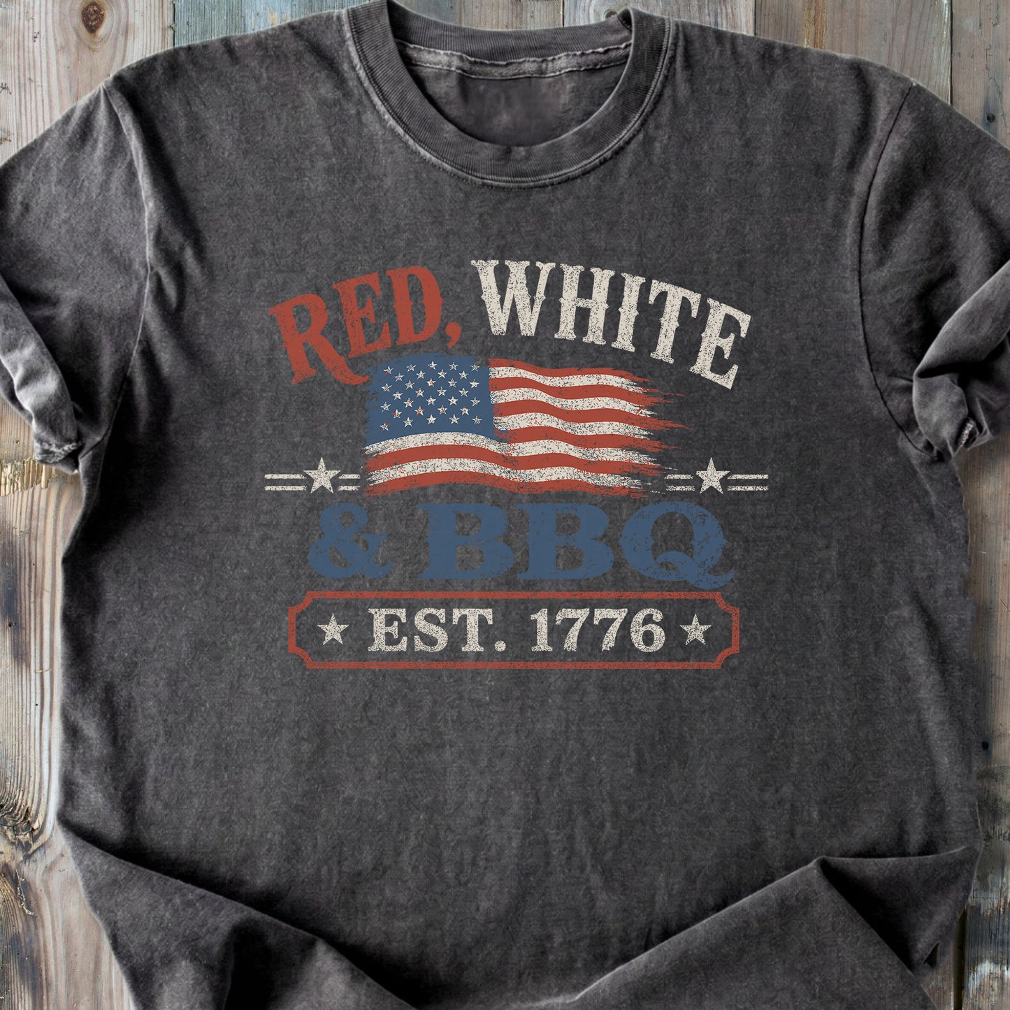 Red, White And BBQ - Premium Heavyweight Tee